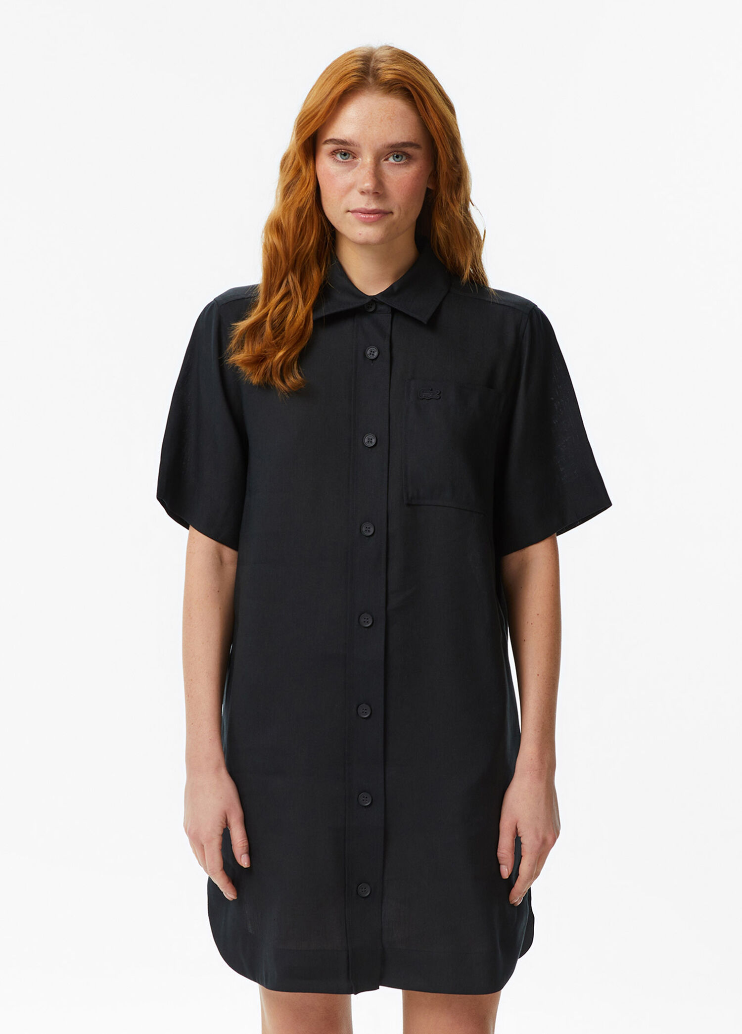 Lacoste - Black Relaxed Fit Short Sleeve Women's Dress