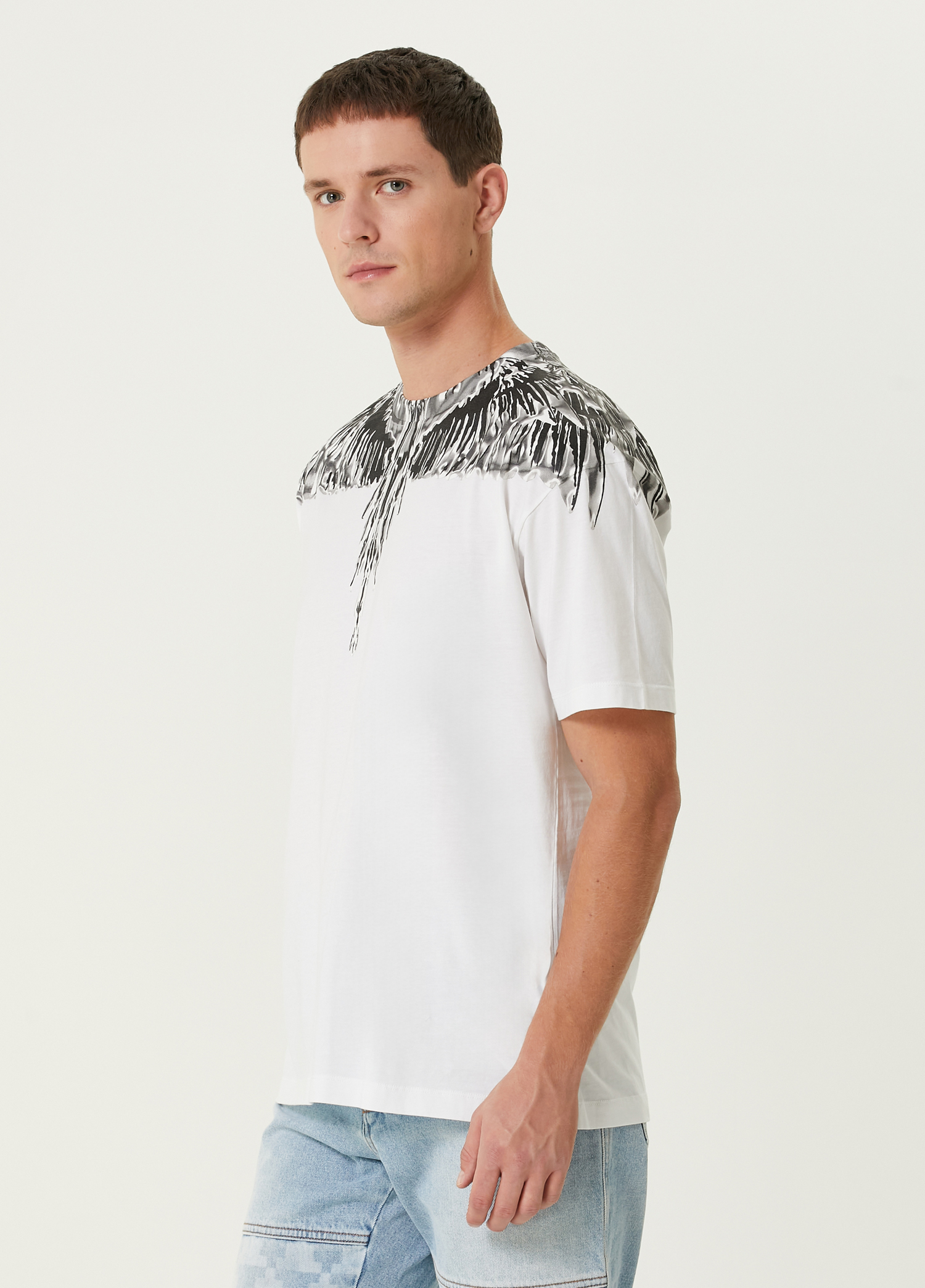 Marcelo Burlon Siyah Beyaz Erkek Beyaz T shirt 1562973 Beymen