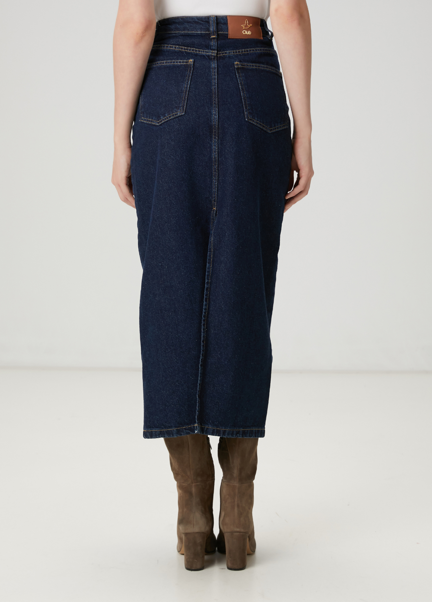 Indigo Midi Denim Etek_5
