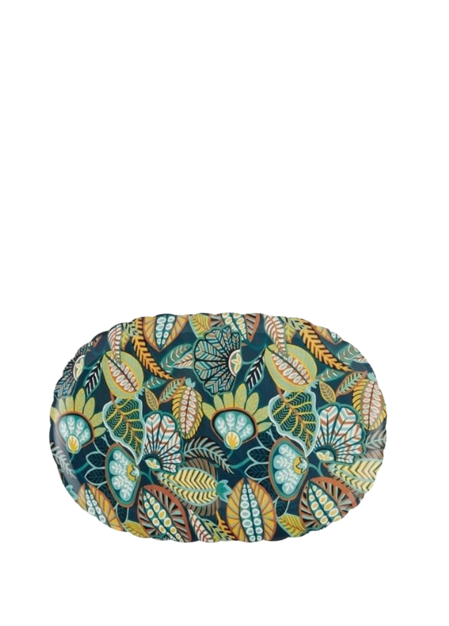 Jellies Liberty Yeşil Sarı Desenli Oval Tepsi
