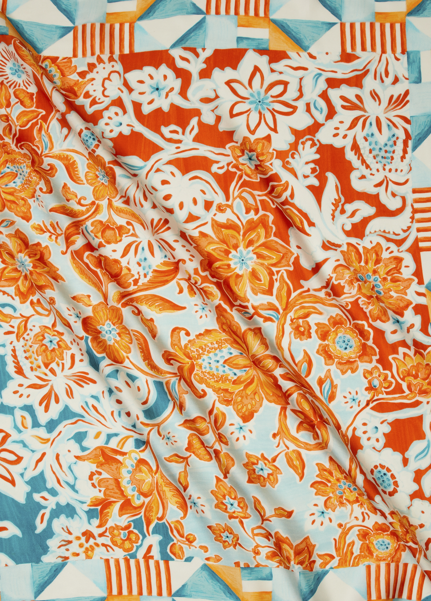 Turuncu 90x90 cm İpek Eşarp_1