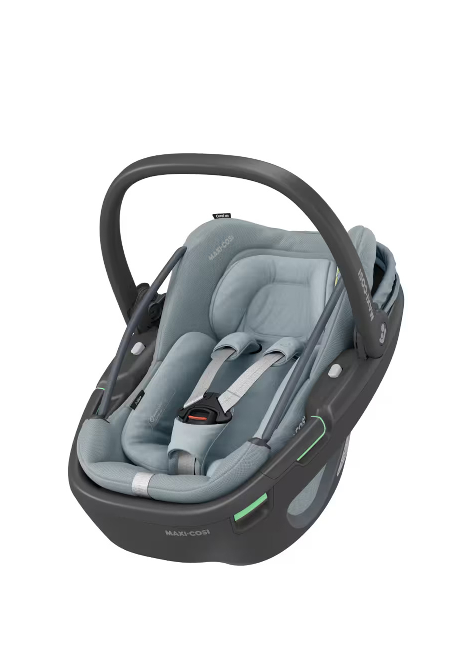 Coral İsofix'li 360° Dönebilir Yatabilir 0-13 Kg Bazalı Essential Grey Ana Kucağı ve Oto Koltuğu