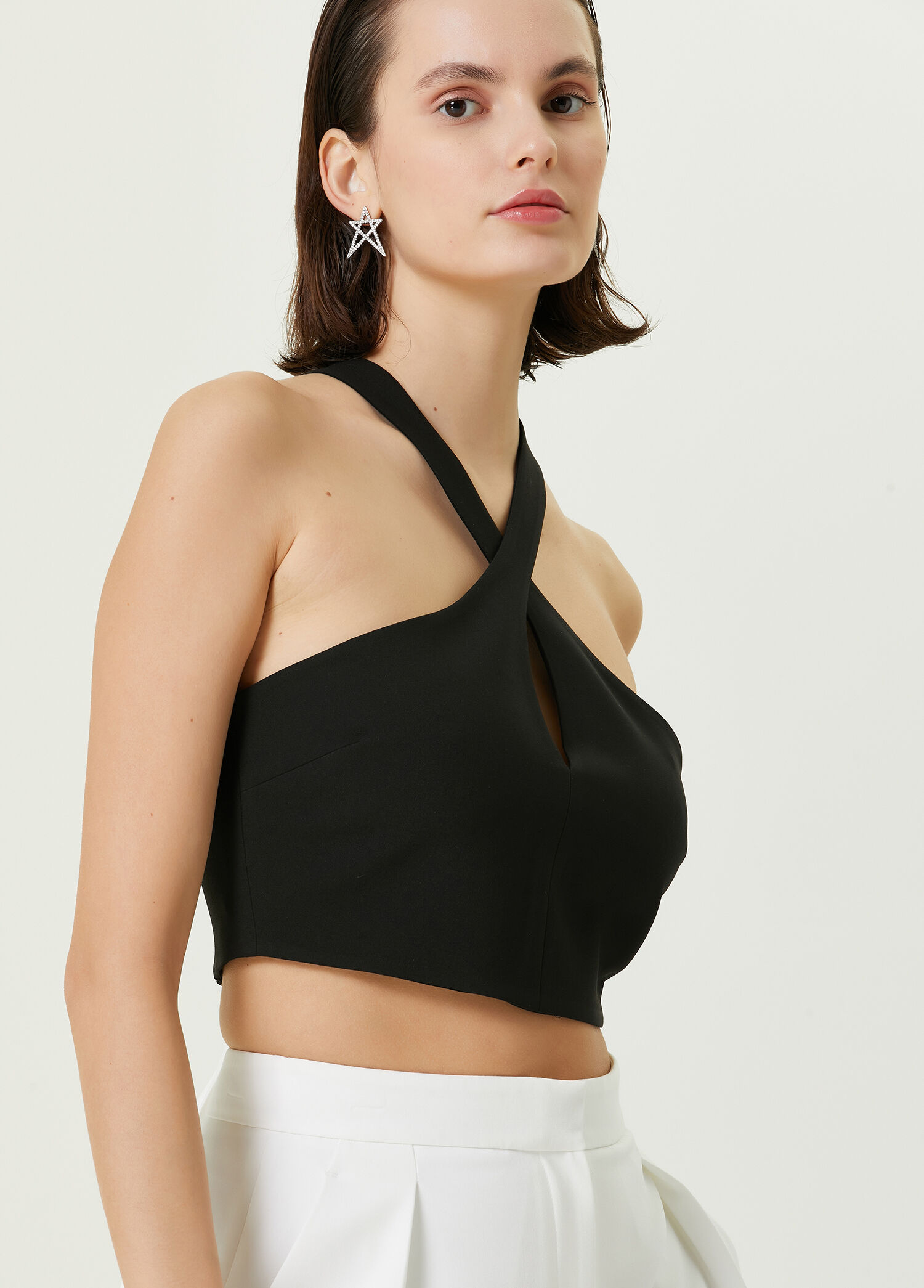 nala Linen like balloon tops ブラック4way 4way rose balloon one-piece black | BONNE