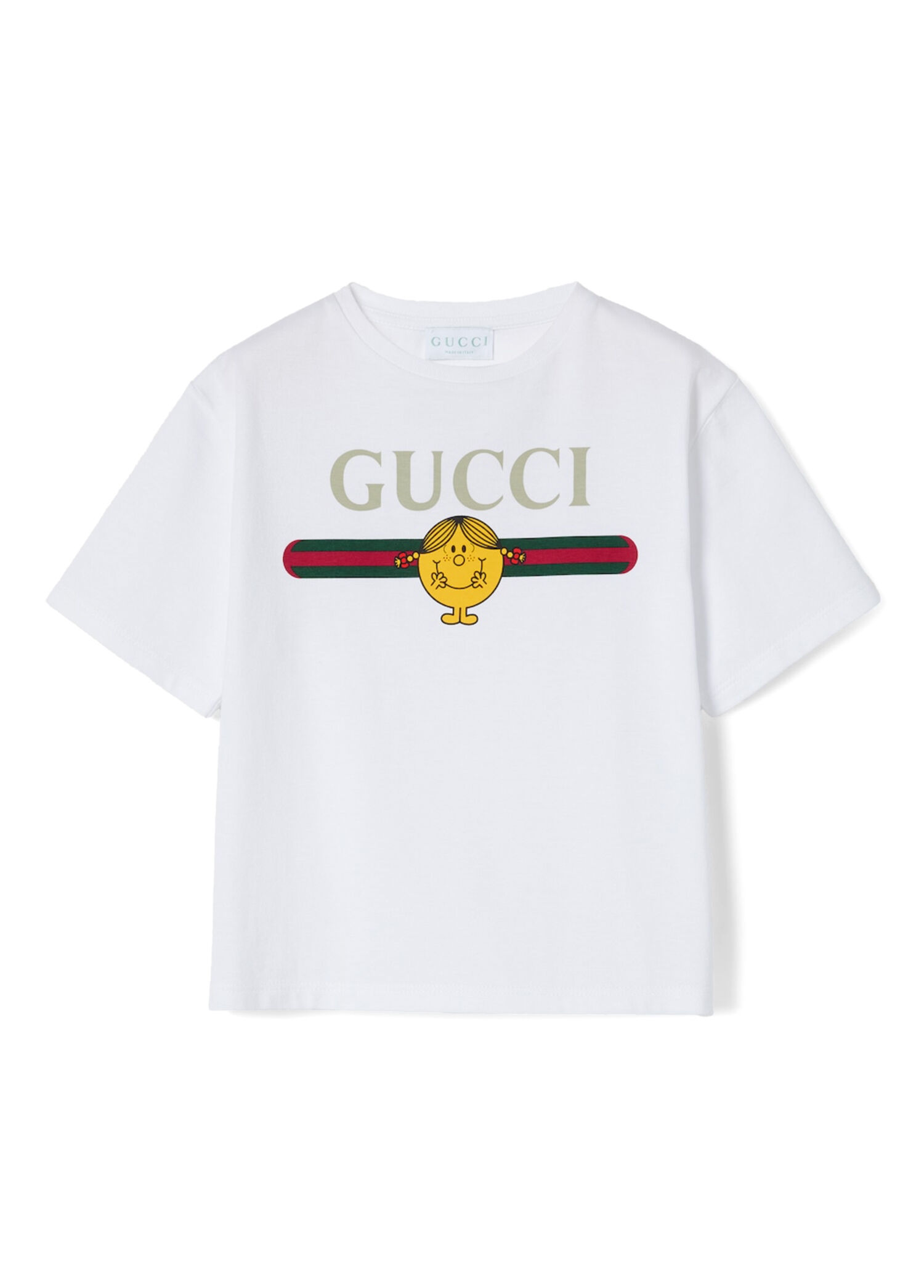 Krem Logo Baskılı Kız Çocuk T-shirt