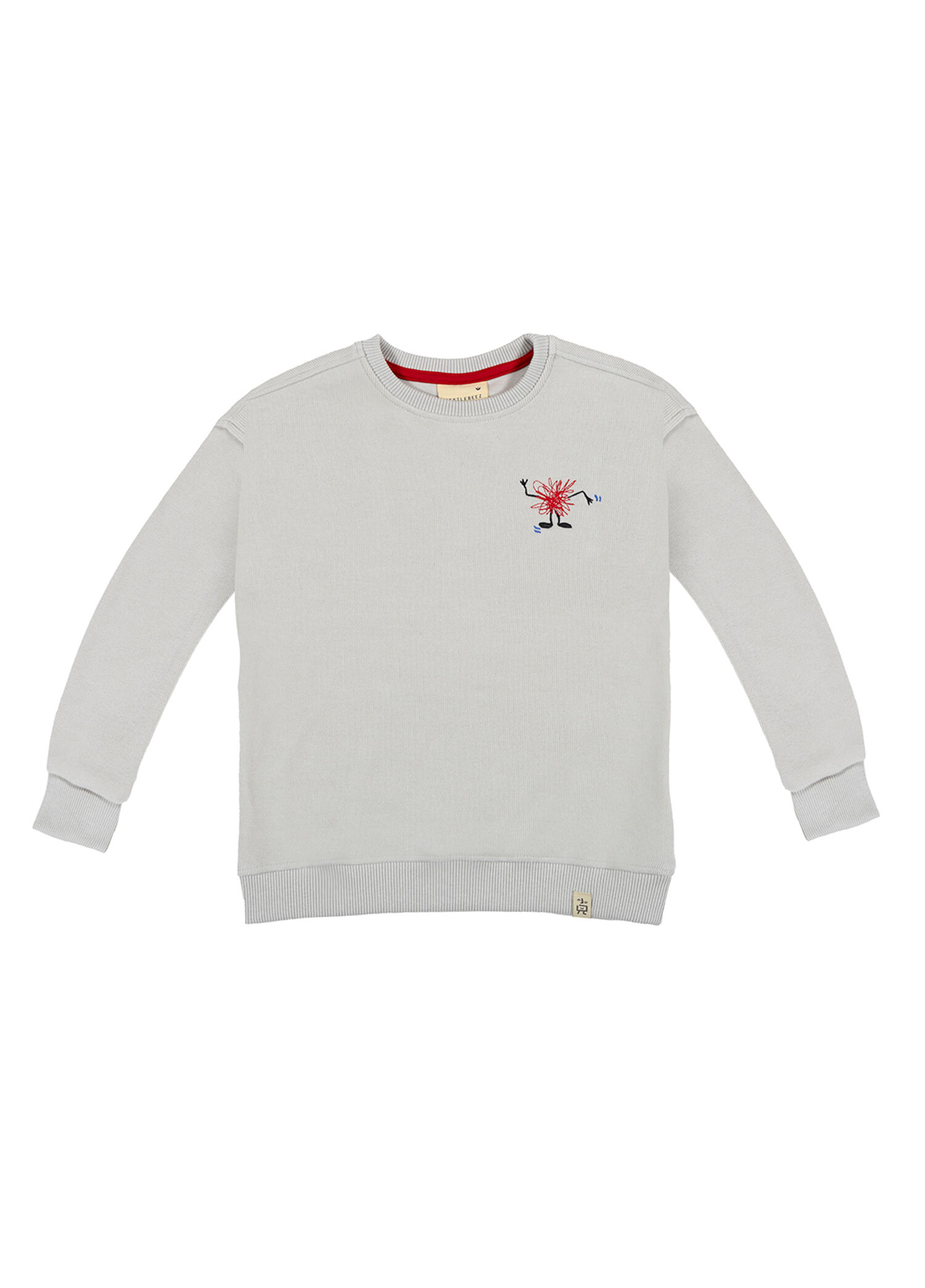 Funny Scribble Nakışlı Gri Uzun Kollu Erkek Çocuk Sweatshirt