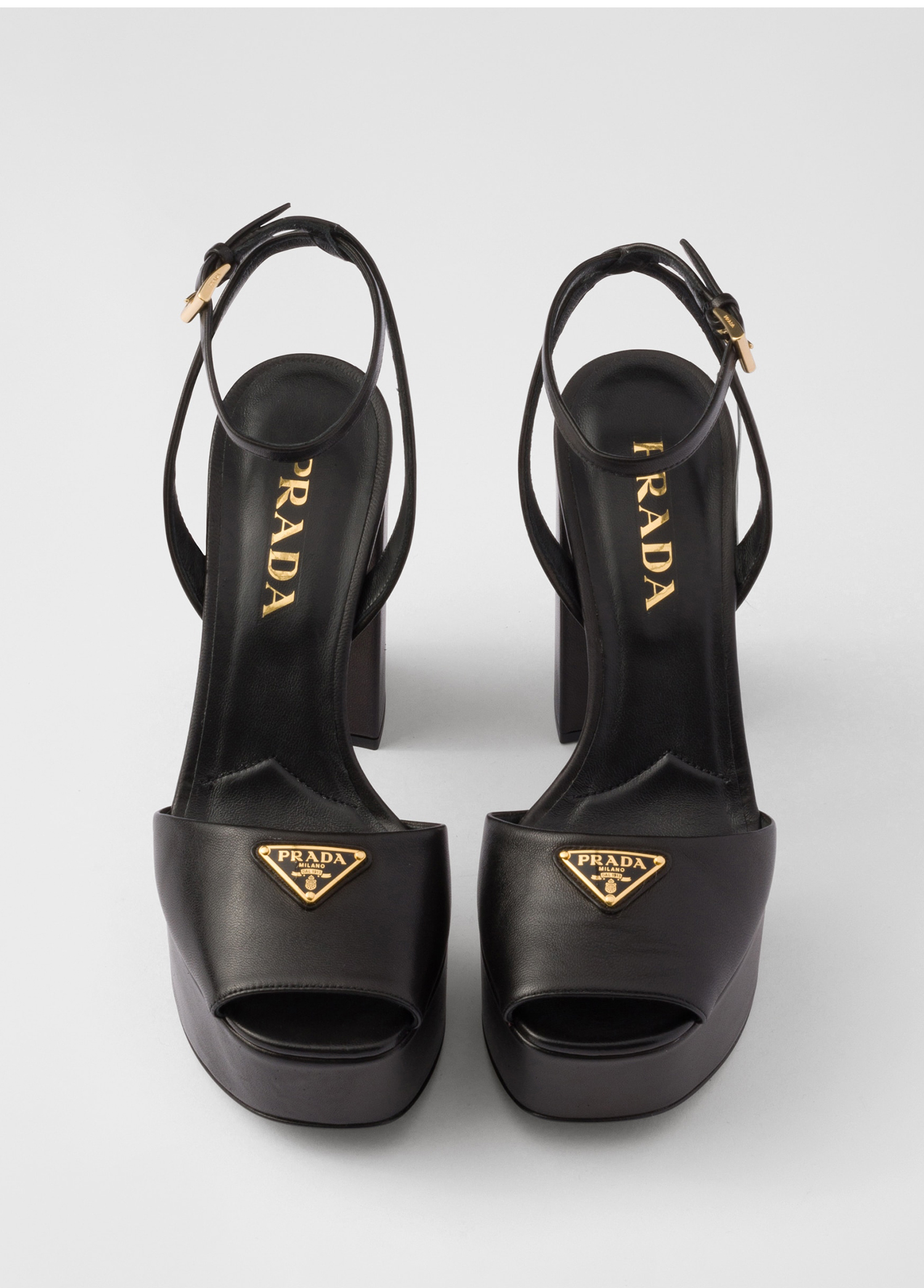 Prada - Black Nappa Leather Platform Heels