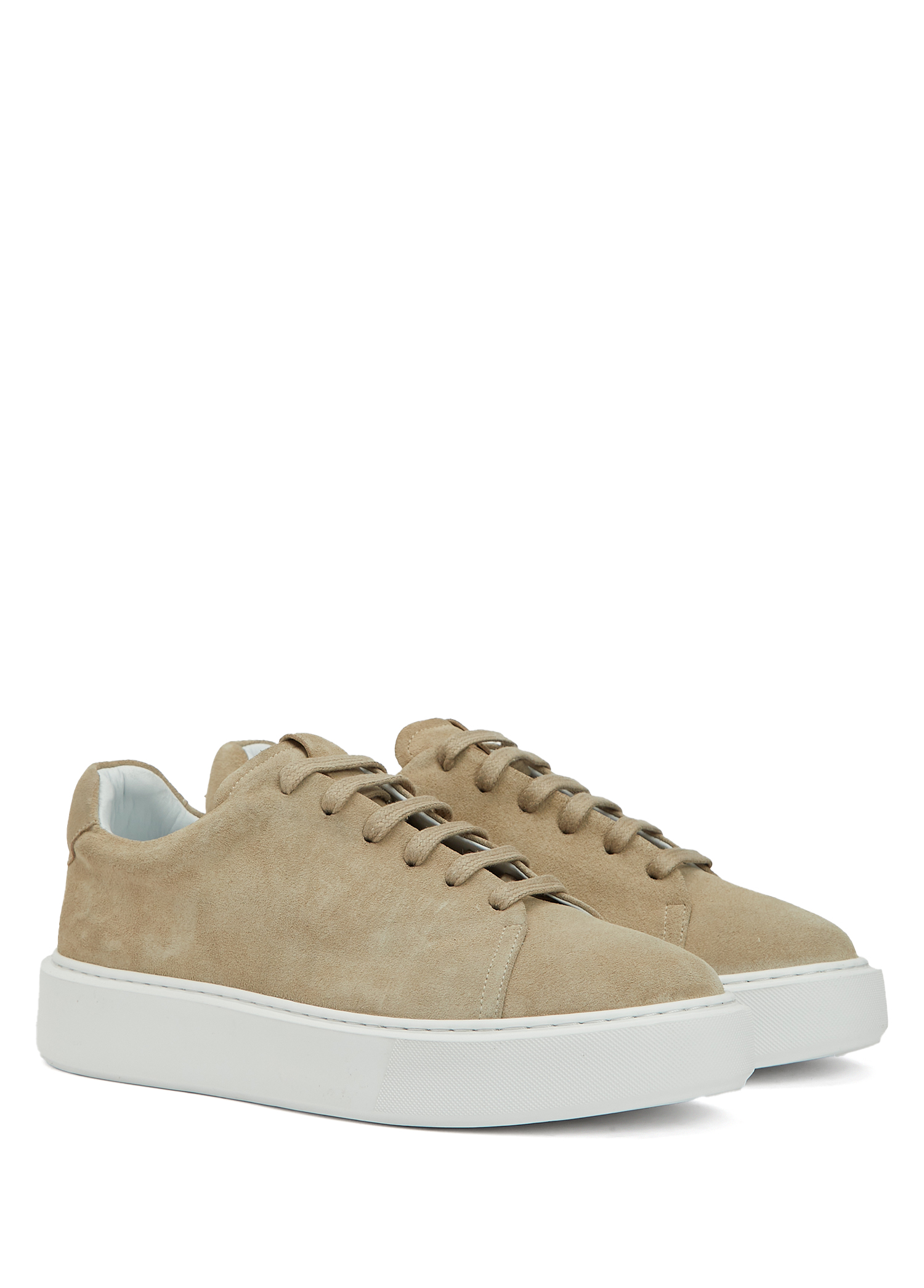 Bej Logo Taba Kadın Süet Sneaker_1