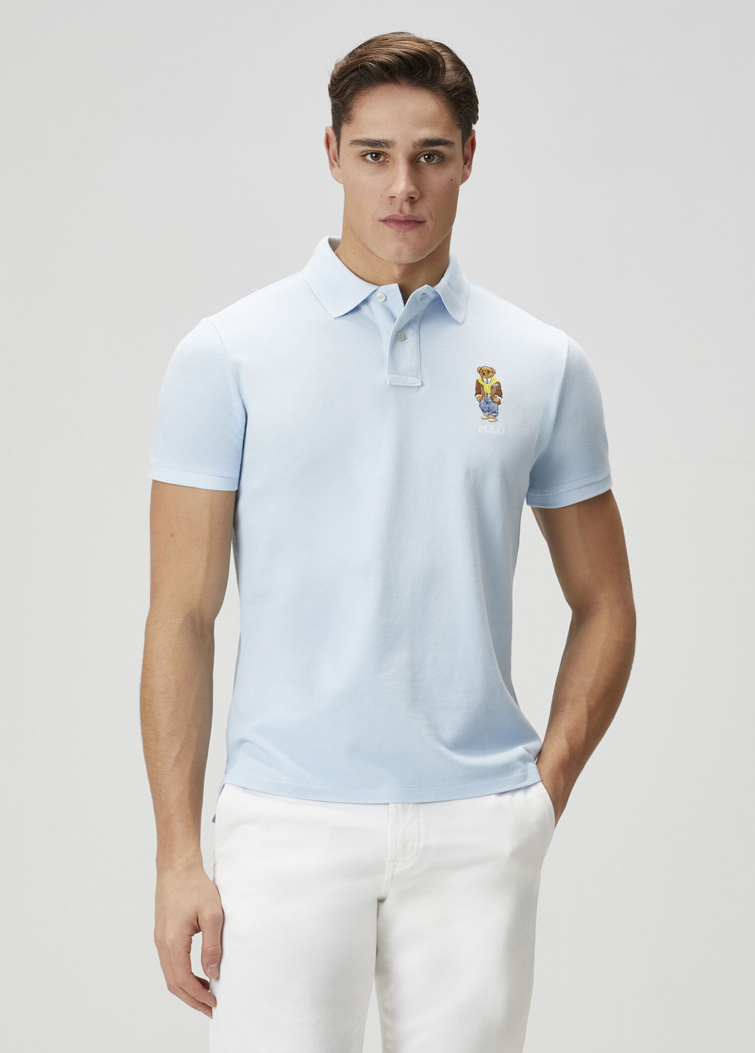 Mavi Polo Yaka Logo Nakışlı T-shirt