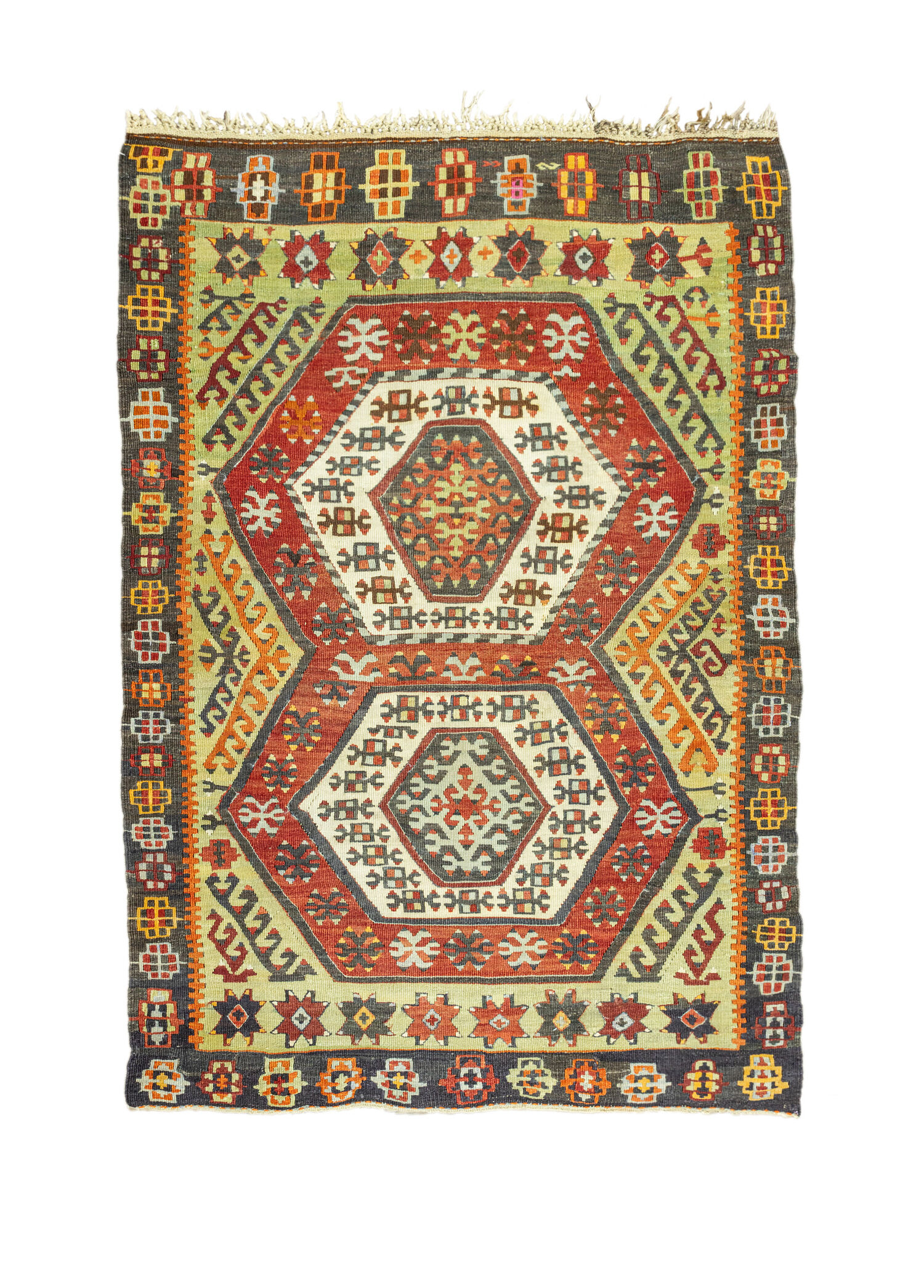 Elnara Geometrik Tasarımlı Yün Kilim 102x145 cm