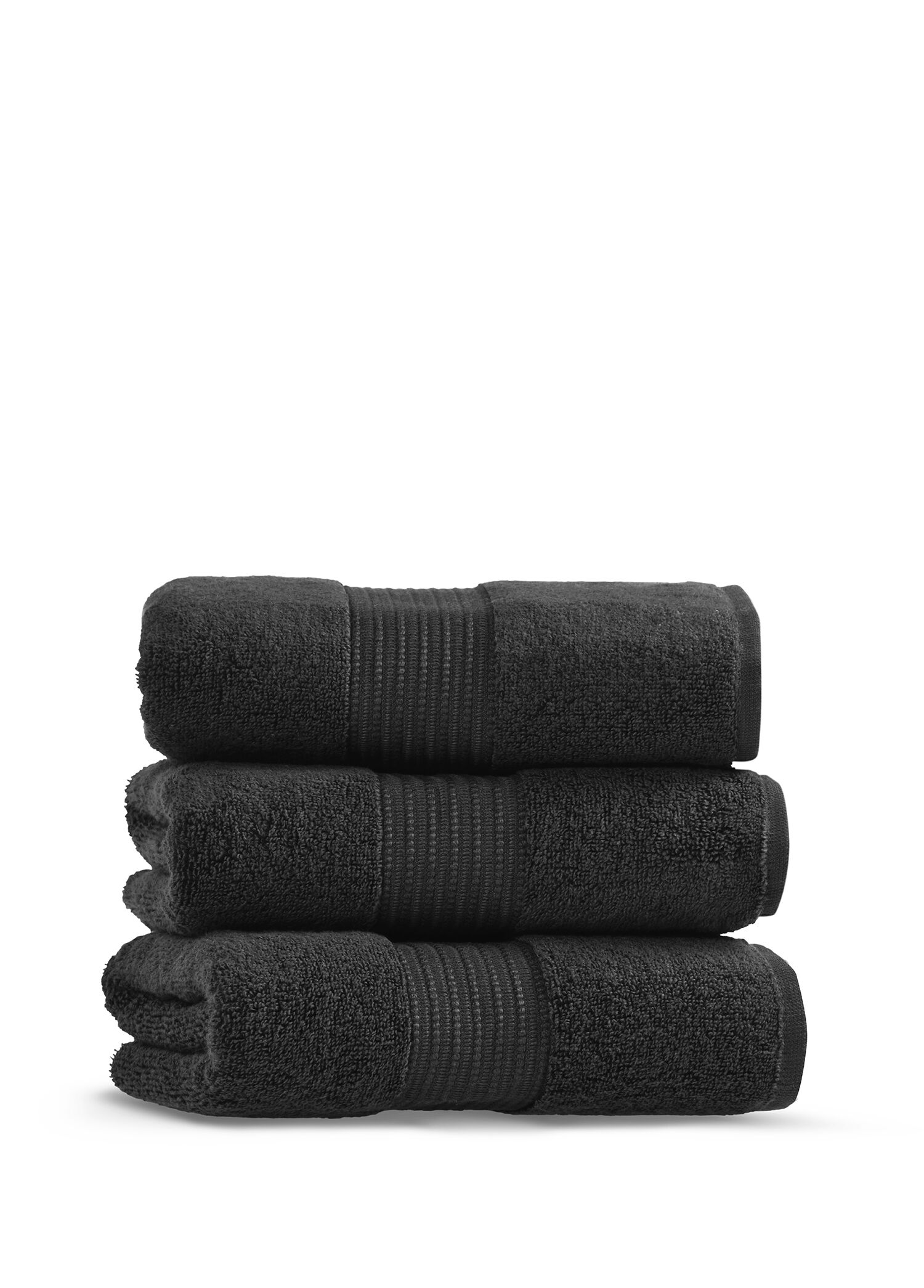 Chicago Fibrosoft® Black Pamuklu Tekli Yüz Havlusu 50 x 90 cm