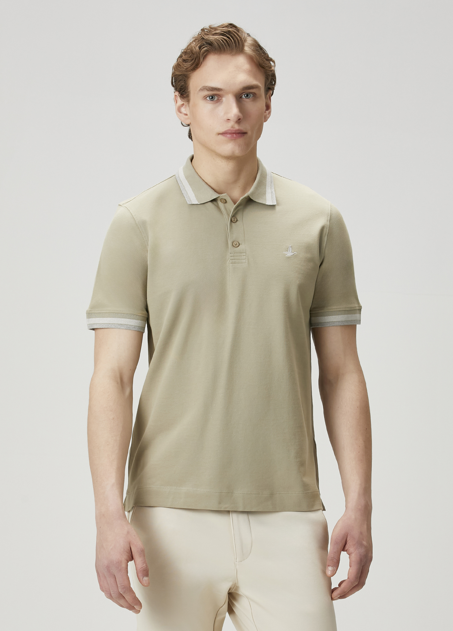 Açık Haki Polo Yaka T-shirt