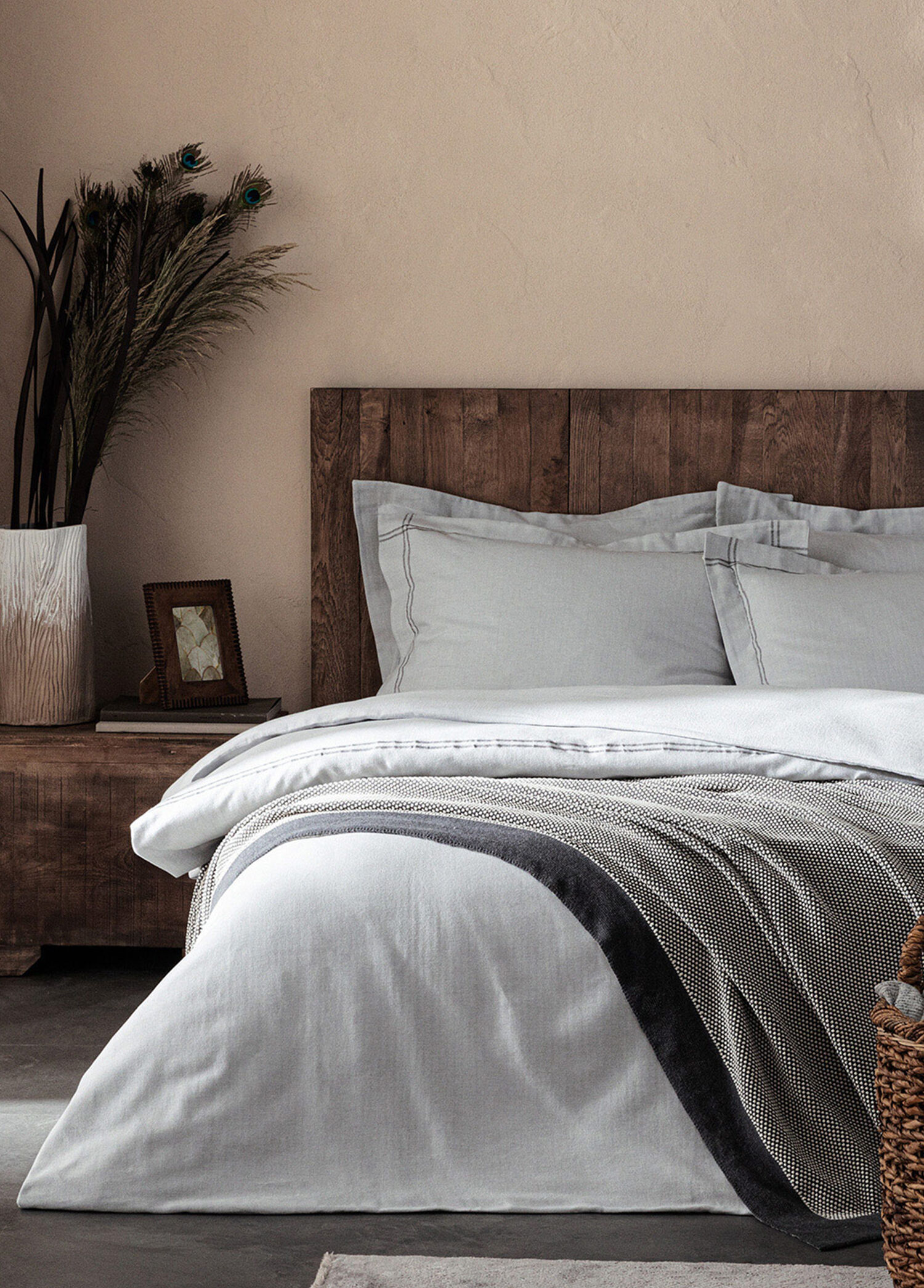 Antuas Gri Pamuklu King Size Nevresim Seti 230 x 220 cm