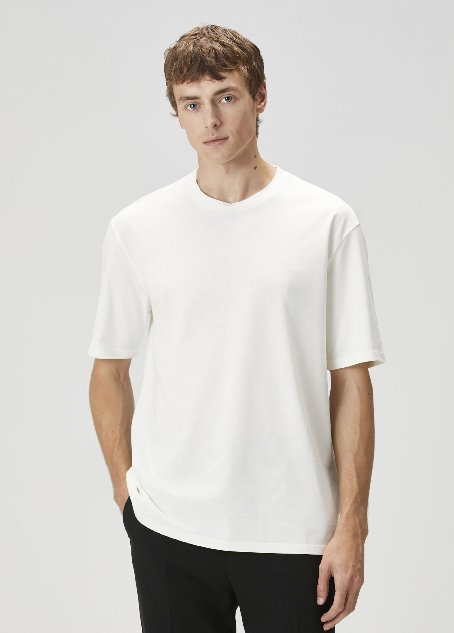 Beyaz Logo Baskılı T-shirt
