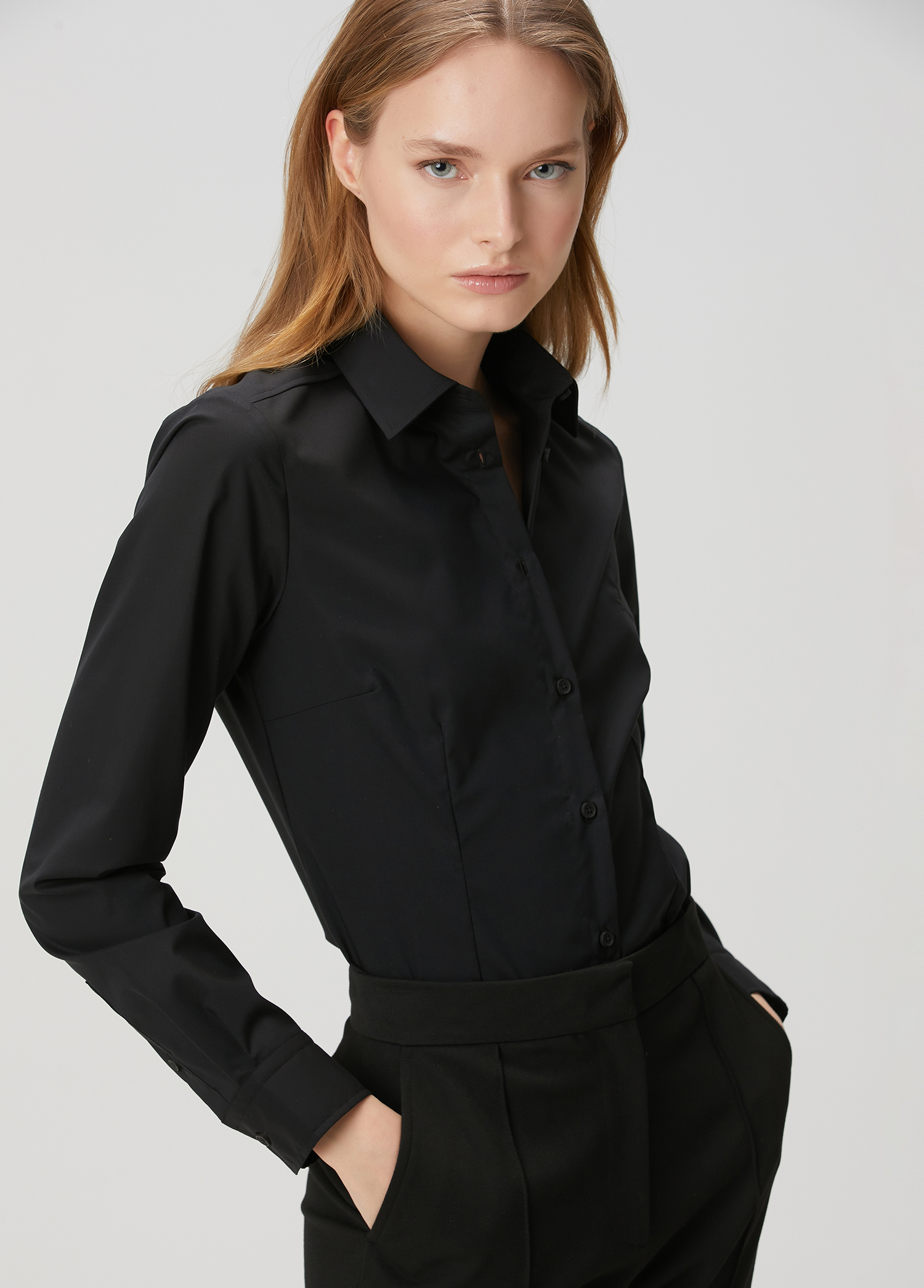 Siyah Slim Fit Gömlek_3