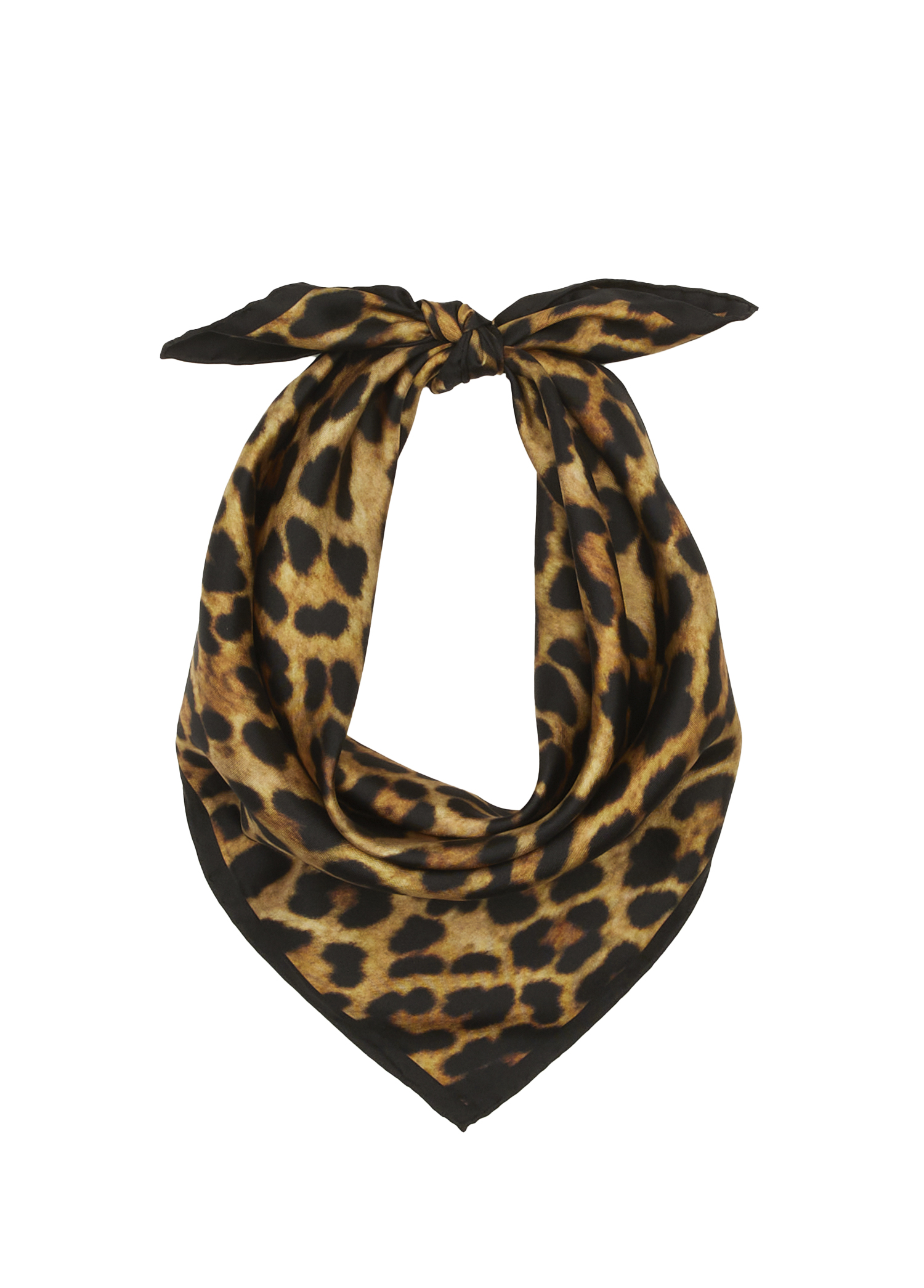Leopard Print 70x70 cm Silk Scarf