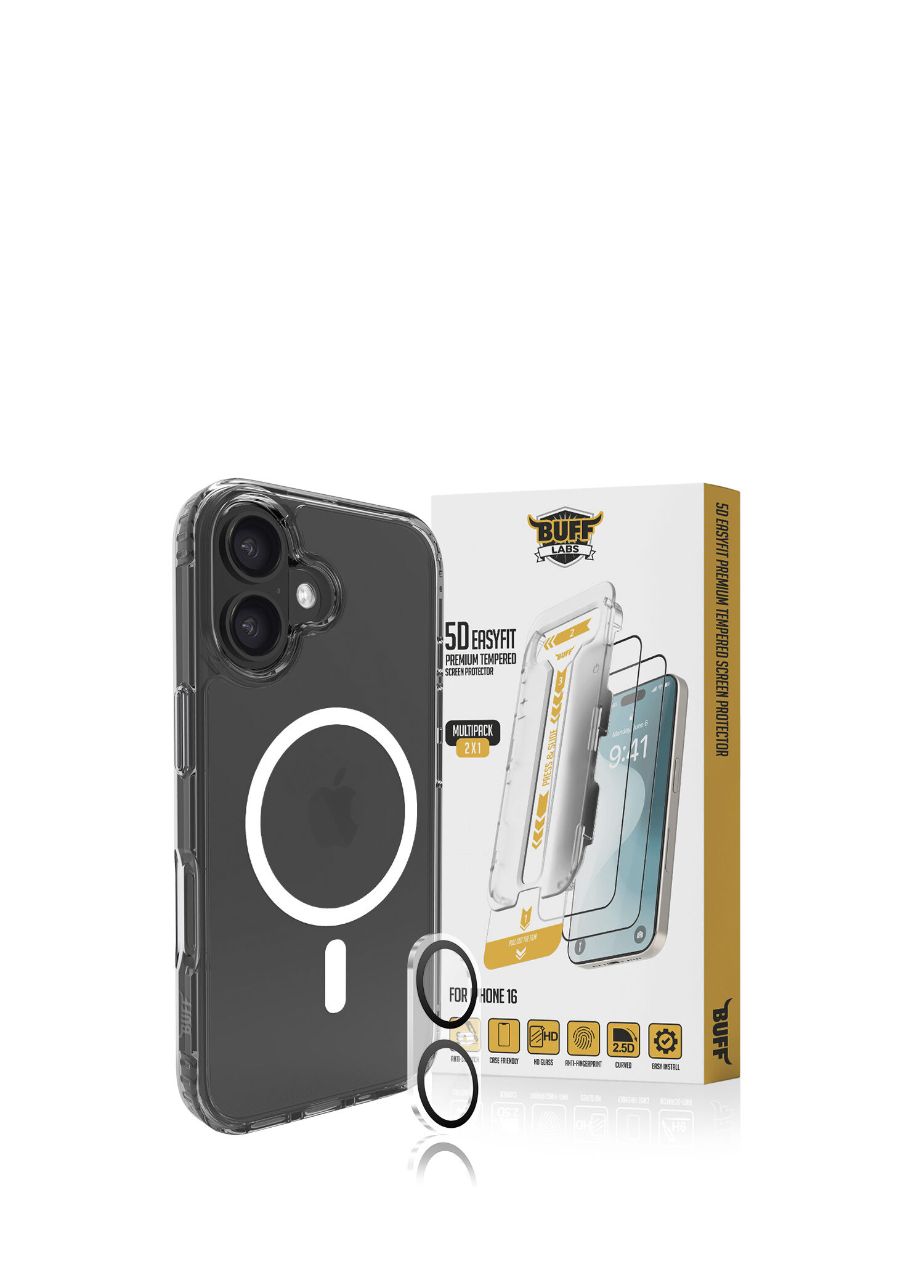 iPhone 16 Magsafe Uyumlu Kılıf + Ekran Koruyucu + Şeffaf Lens Koruyucu Avantaj Paket