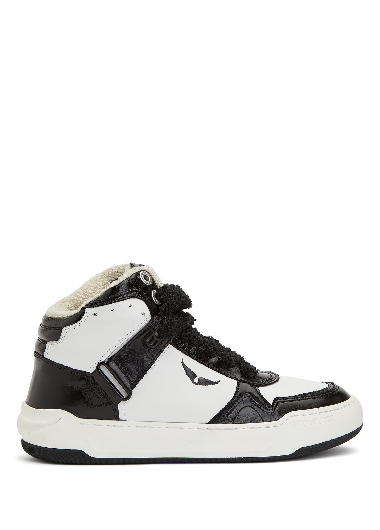 Siyah Beyaz Kadın Deri Sneaker
