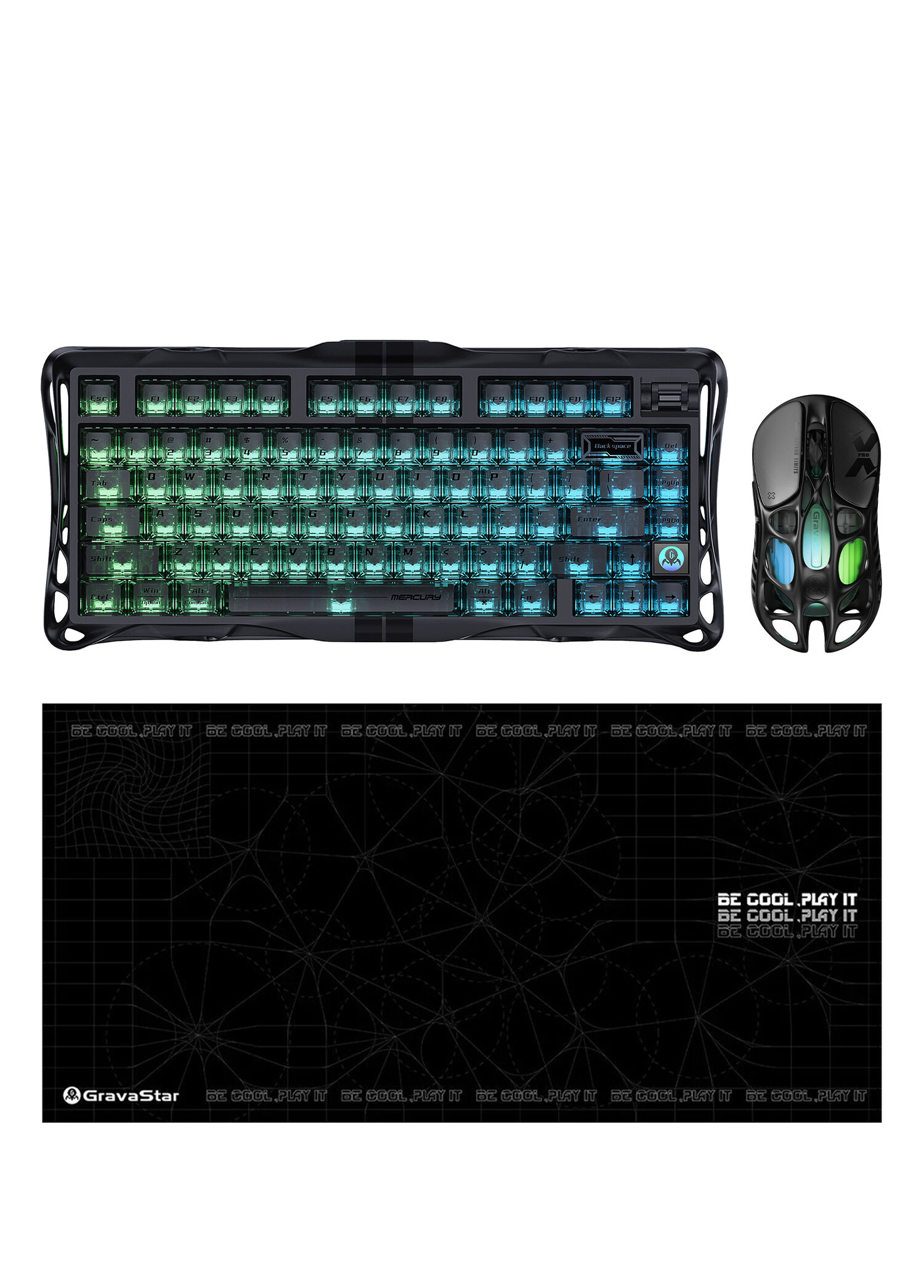 V75 Stealth Black Manyetik Kablolu Gaming Klavye, XPro Kablosuz Optik Mouse ve Mousepad Oyuncu Seti