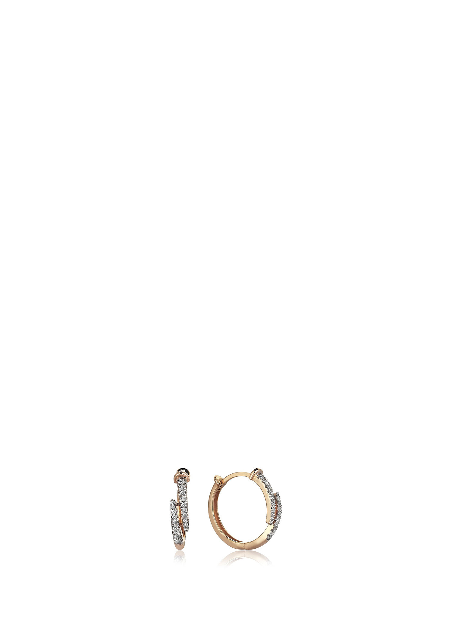 Claw White Earring 14 Ayar Rose Kadın Altın Küpe