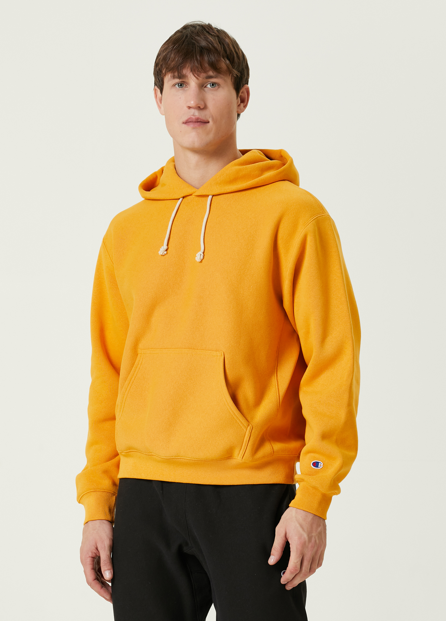 Hardal Kapüşonlu Logo Detaylı Sweatshirt