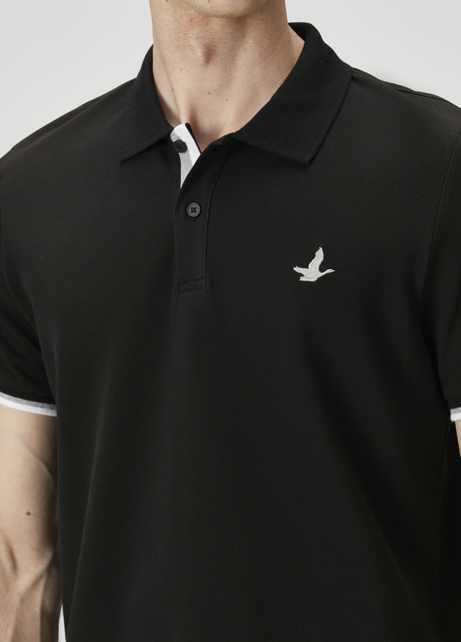 Siyah Gri Polo Yaka T-shirt_4