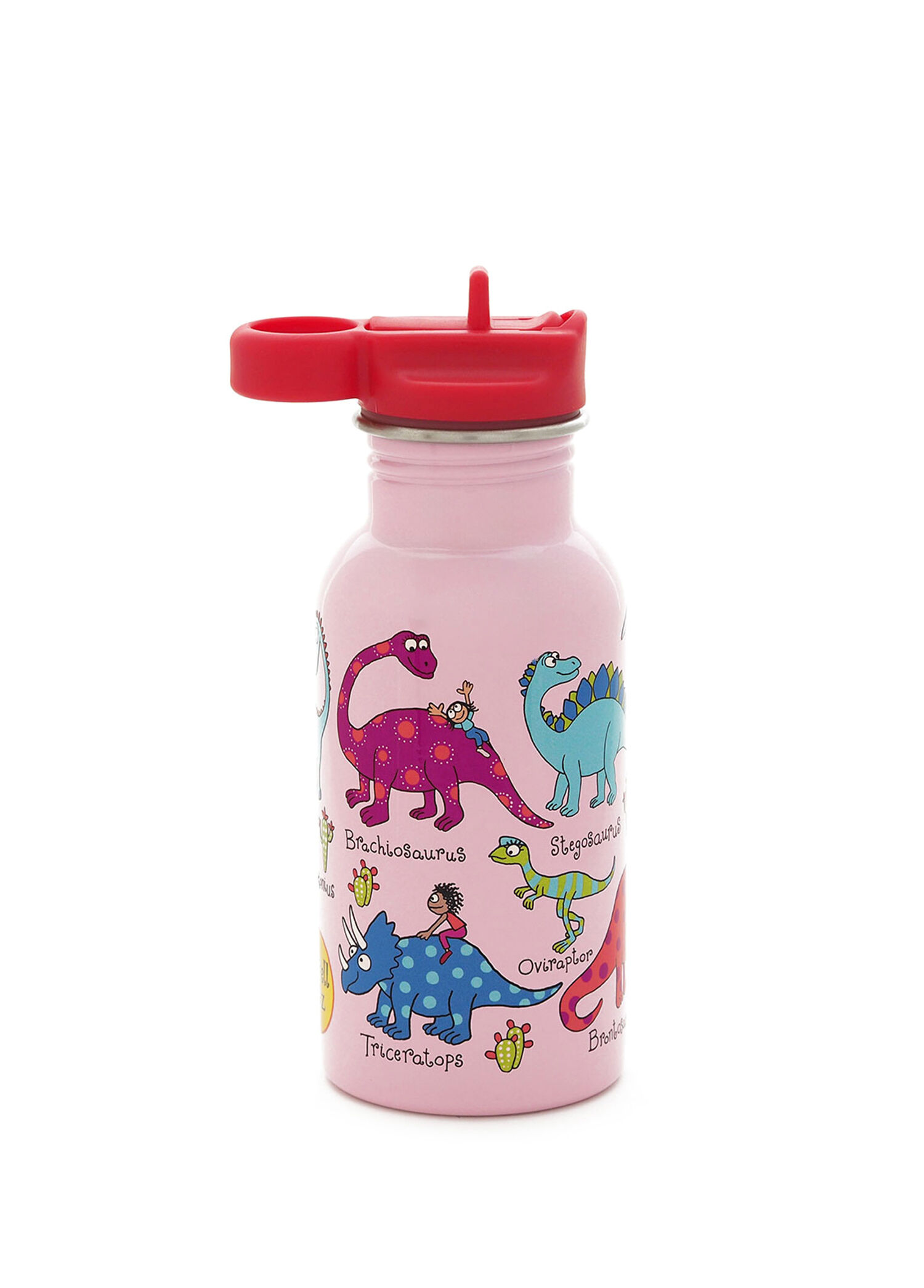 Pink Dino Pipetli Paslanmaz Çelik Matara 400 ml