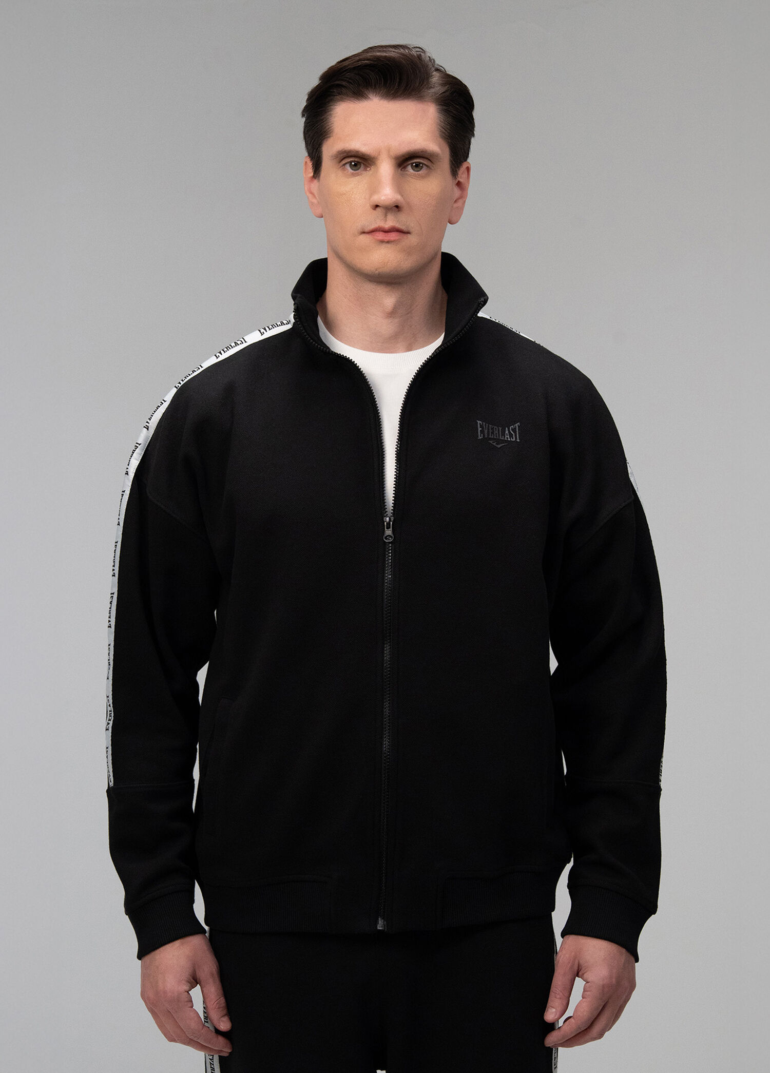 Retro Collection Siyah Fermuarlı Oversize Erkek Spor Sweatshirt