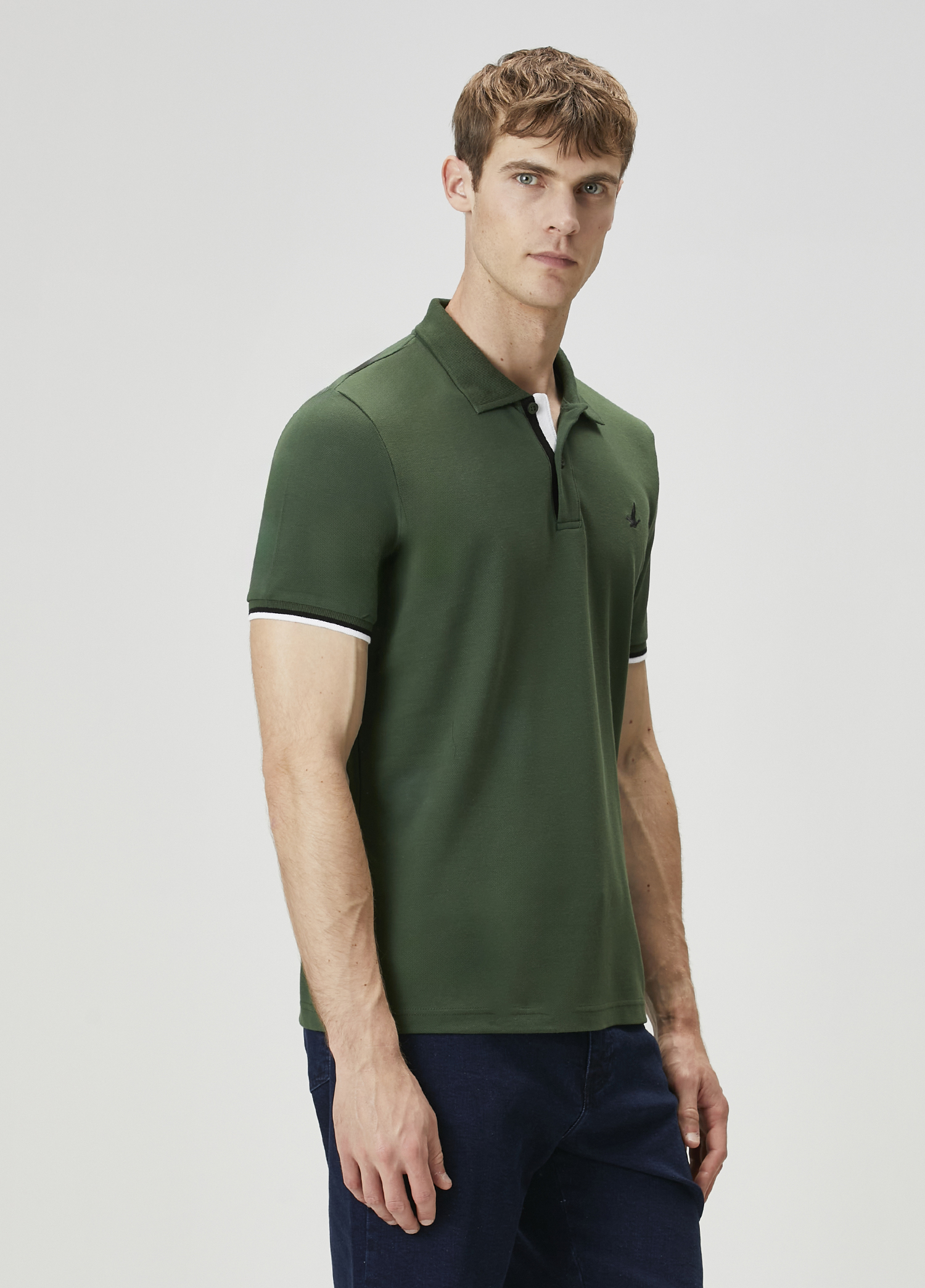 Yeşil Siyah Polo Yaka T-shirt_2