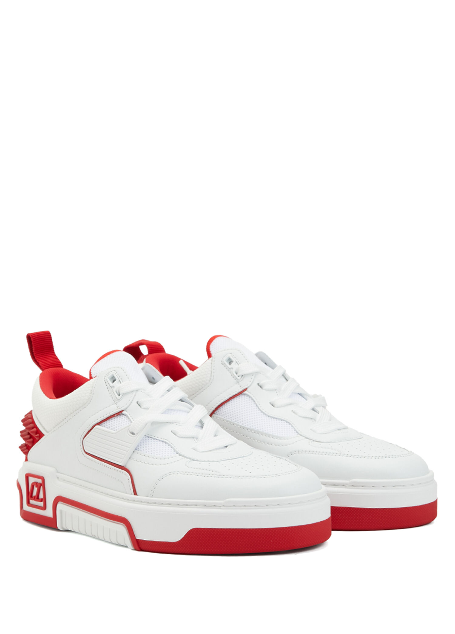 Christian Louboutin - Kırmızı Beyaz Erkek Deri Sneaker - Kırmızı-Beyaz