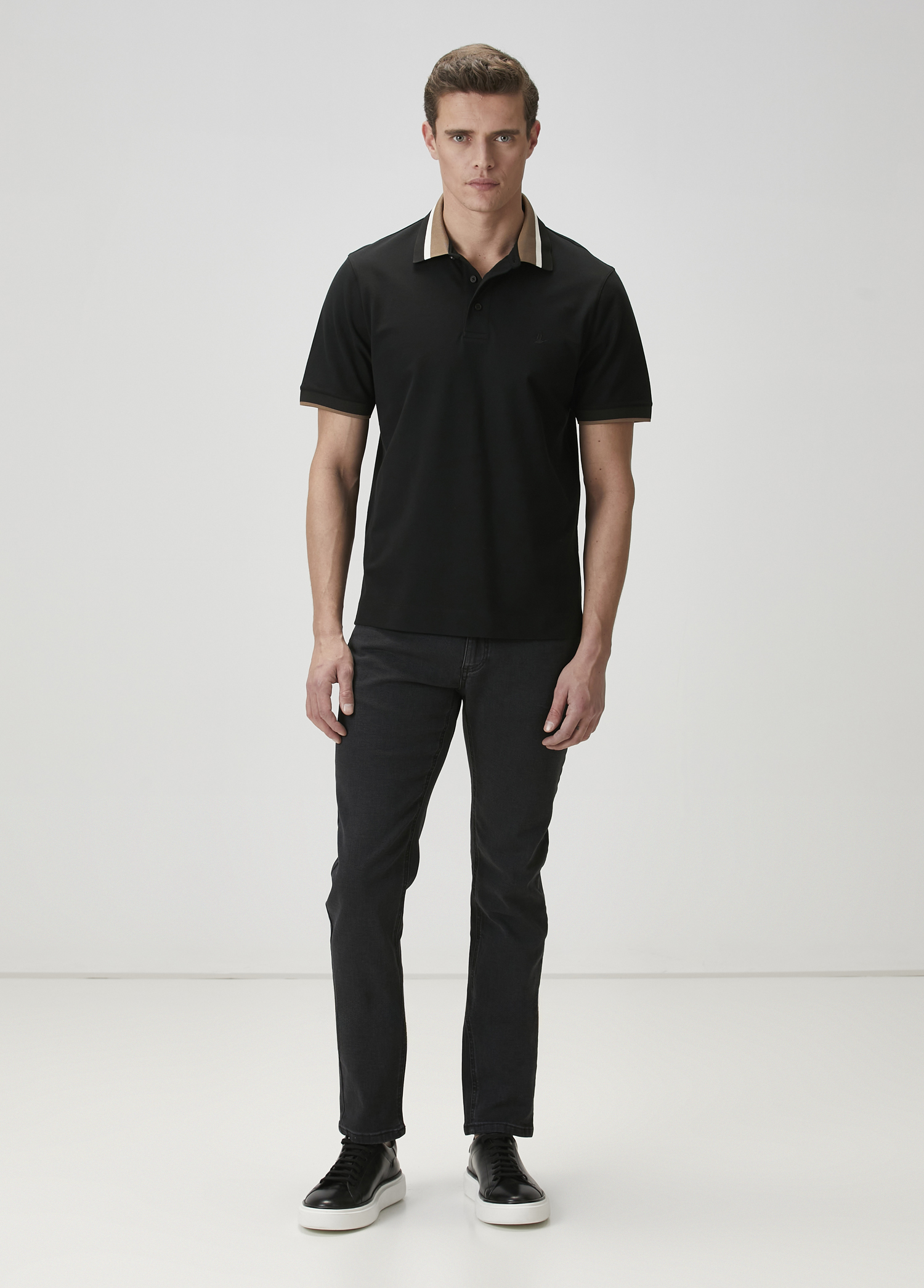 Comfort Fit Siyah Polo T-shirt_2