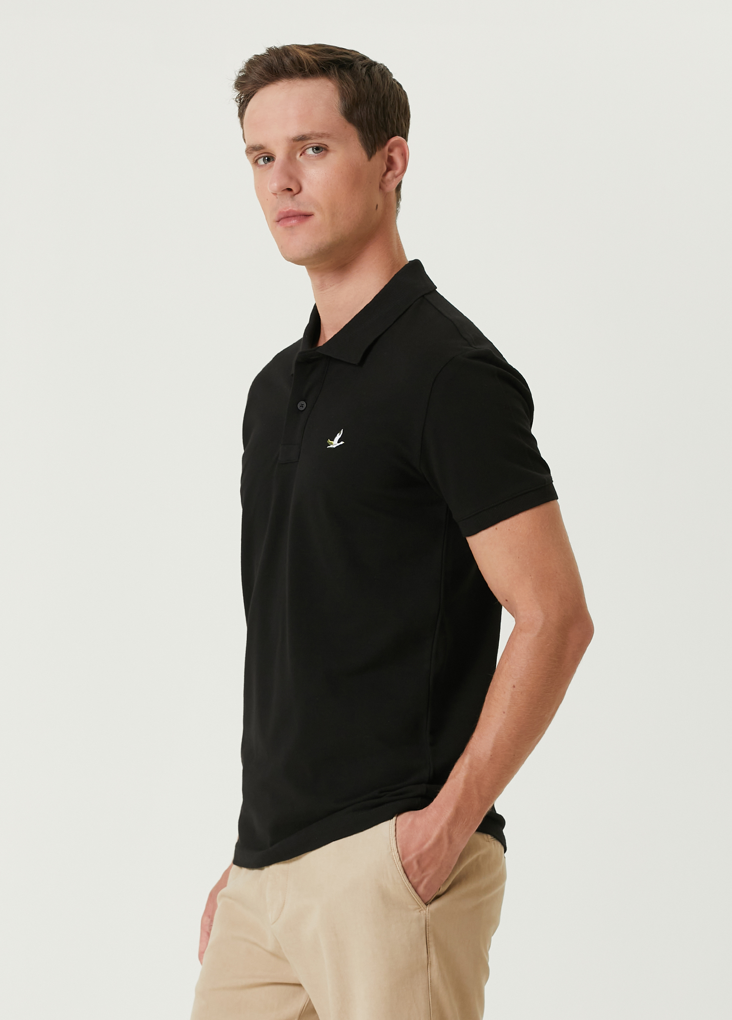 Slim Fit Siyah Polo Yaka T-shirt_1