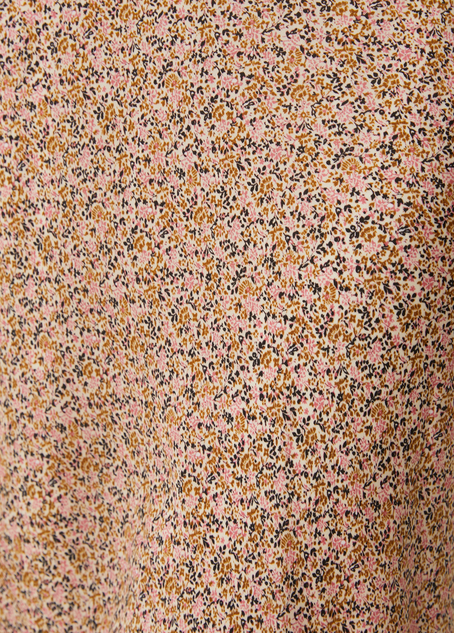 Pembe Çiçekli Midi Saten Etek_5