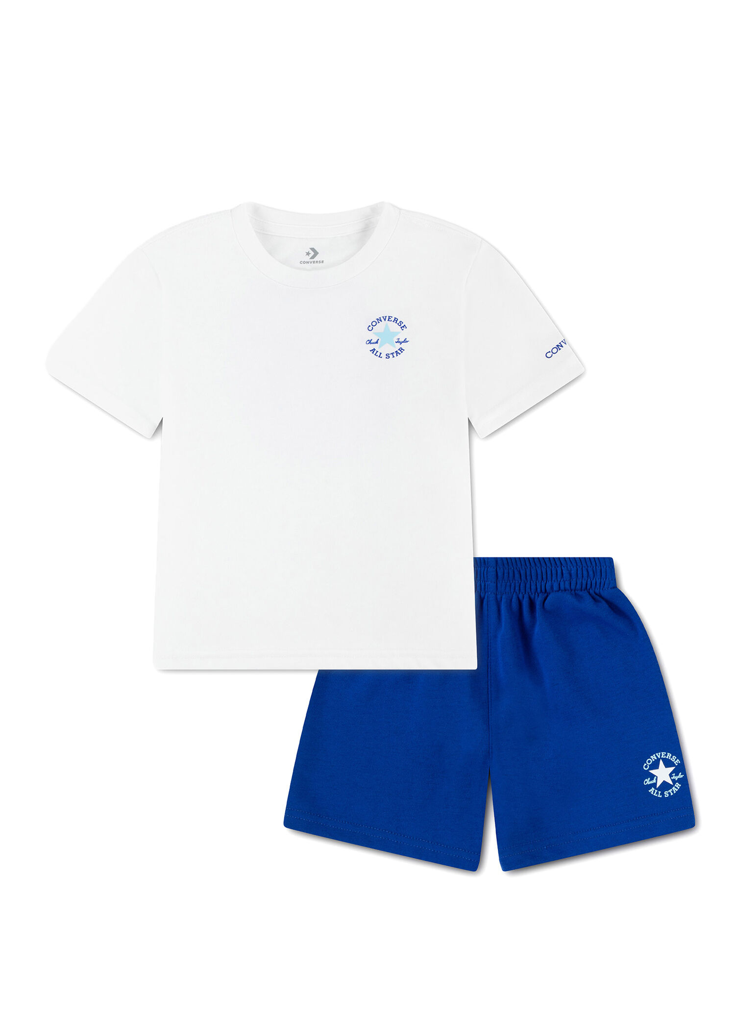 Mavi Şort ve Baskılı Kısa Kollu T-shirt Erkek Çocuk 2'li Set