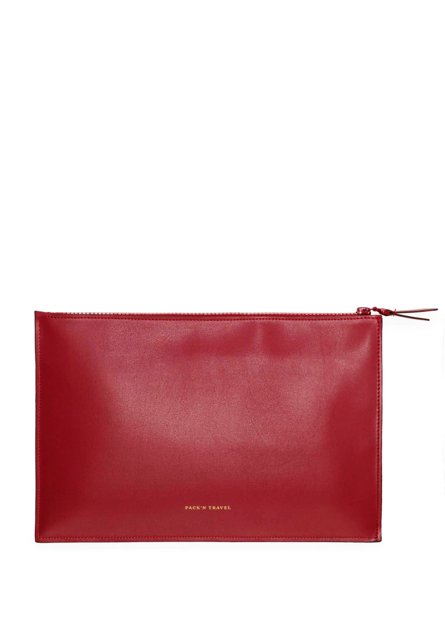 Kiraz Kırmızısı Deri Unisex Clutch El Çantası