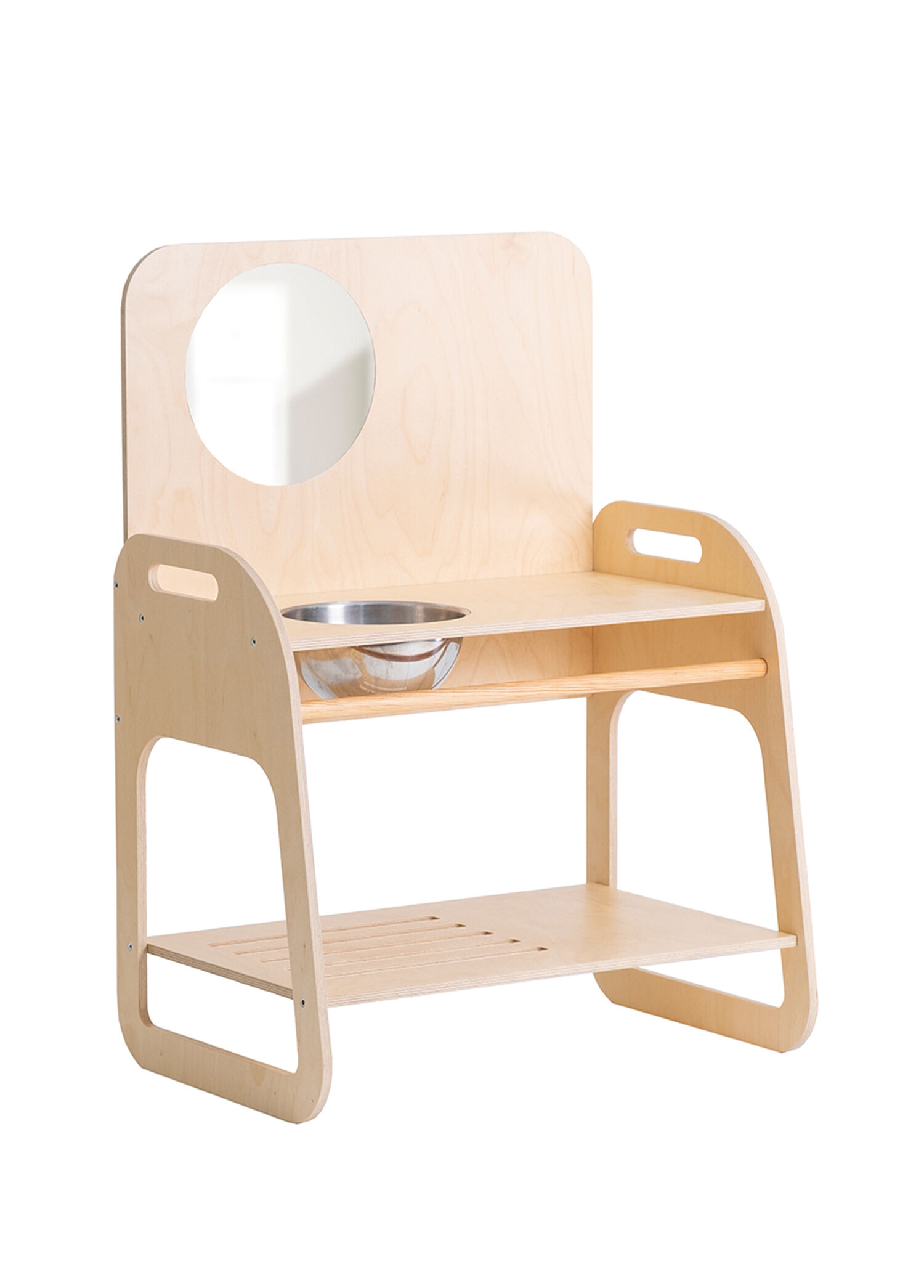 Montessori Geniş Huş Ahşap Çocuk Oyuncak Lavabo