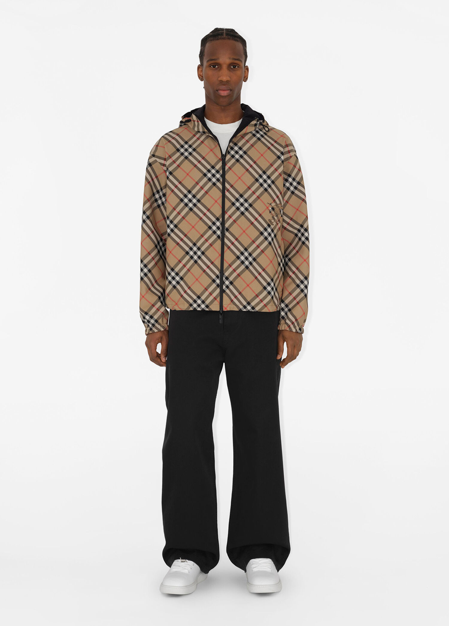 Burberry Bej Erkek Reversible Check Bej Çift Taraflı Erkek Ceket