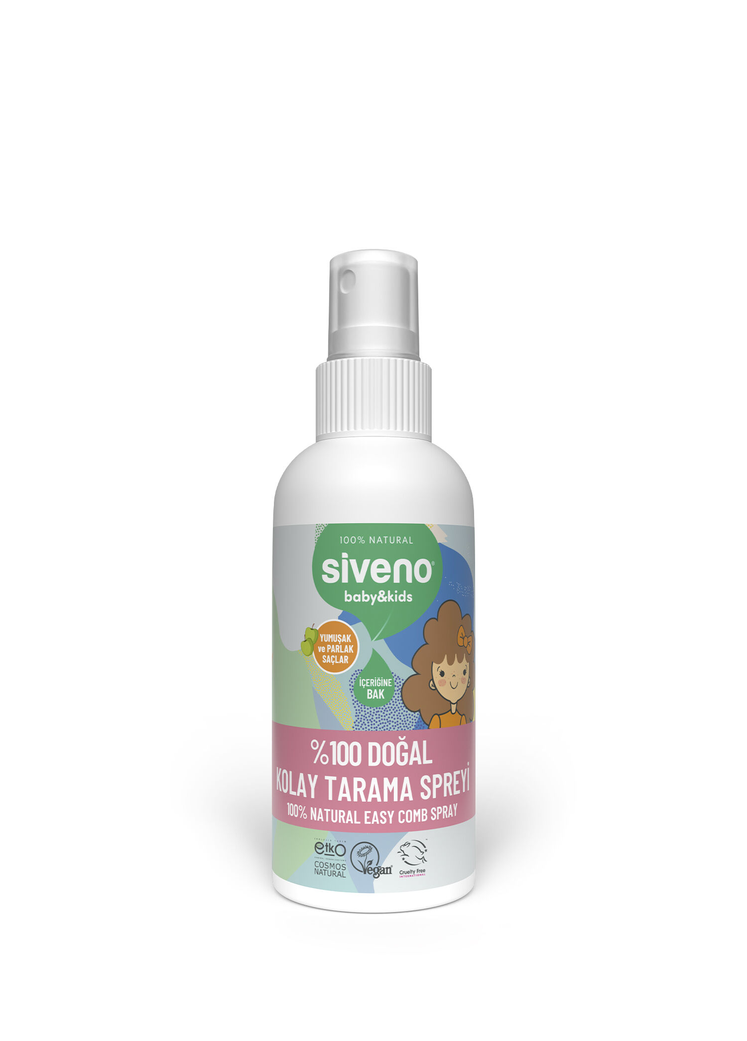 Nemlendirici Hindistan Cevizi Yağlı Çocuklar İçin Kolay Saç Tarama Spreyi 100 ml