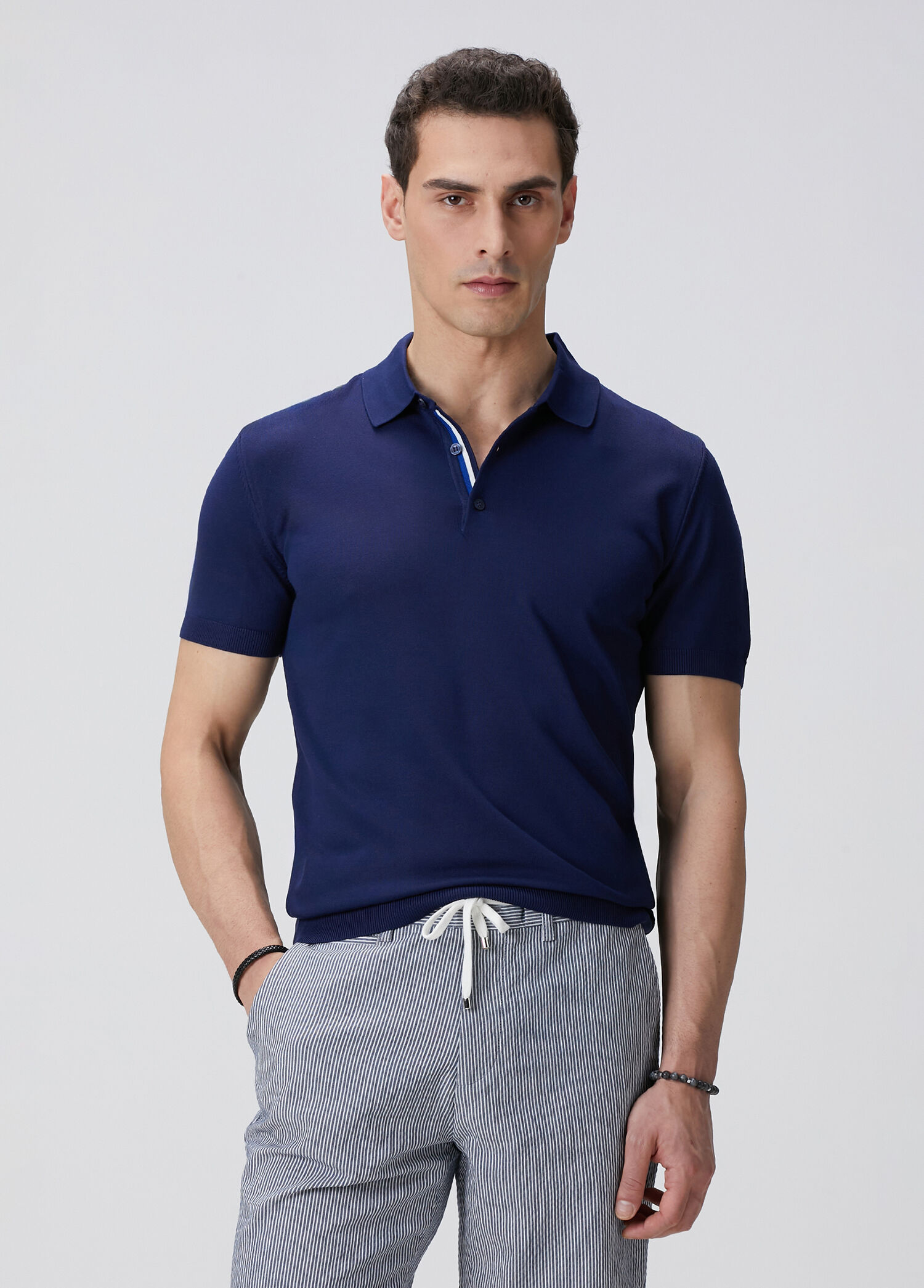 Lacivert Polo Kazak
