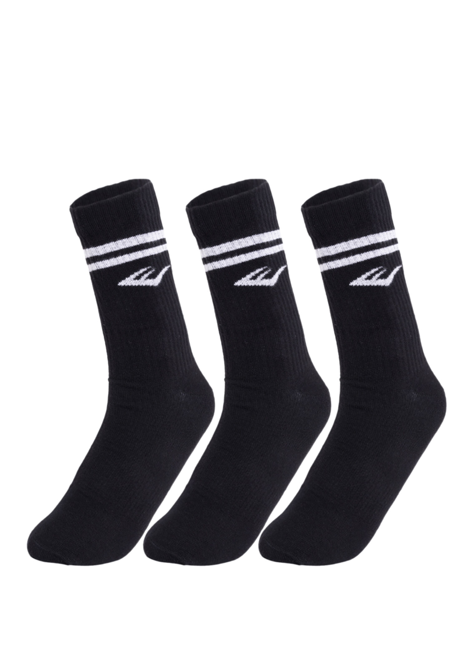 Stripe Econ 3'lü Siyah Unisex Çorap