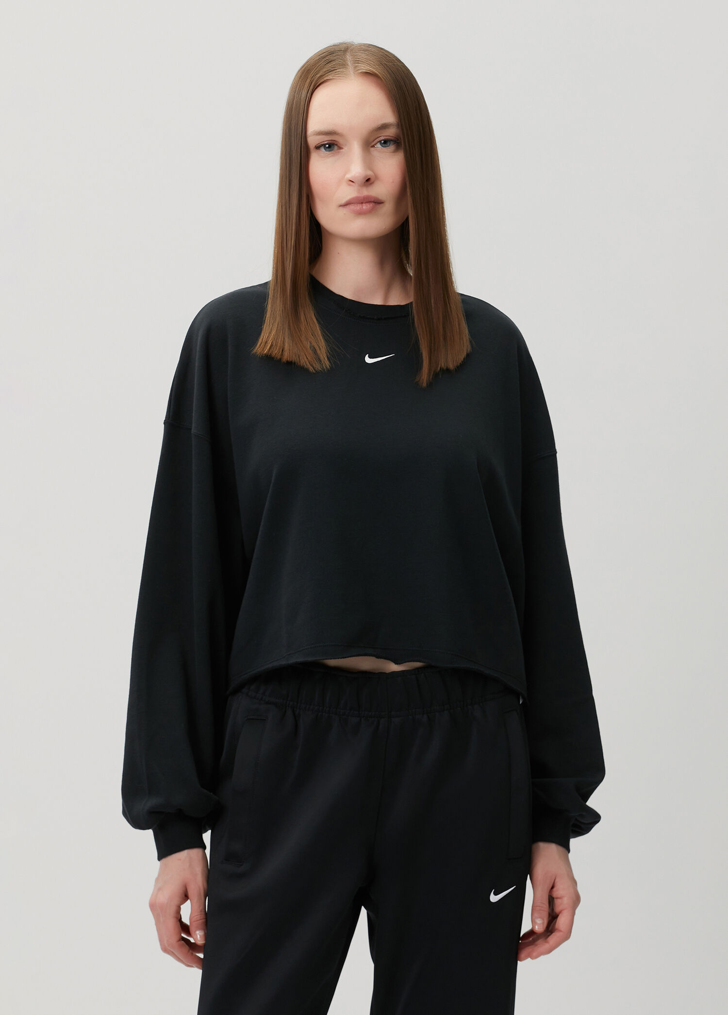 Nike Siyah-Gri Kadın Chill Terry Oversize French Terry Siyah