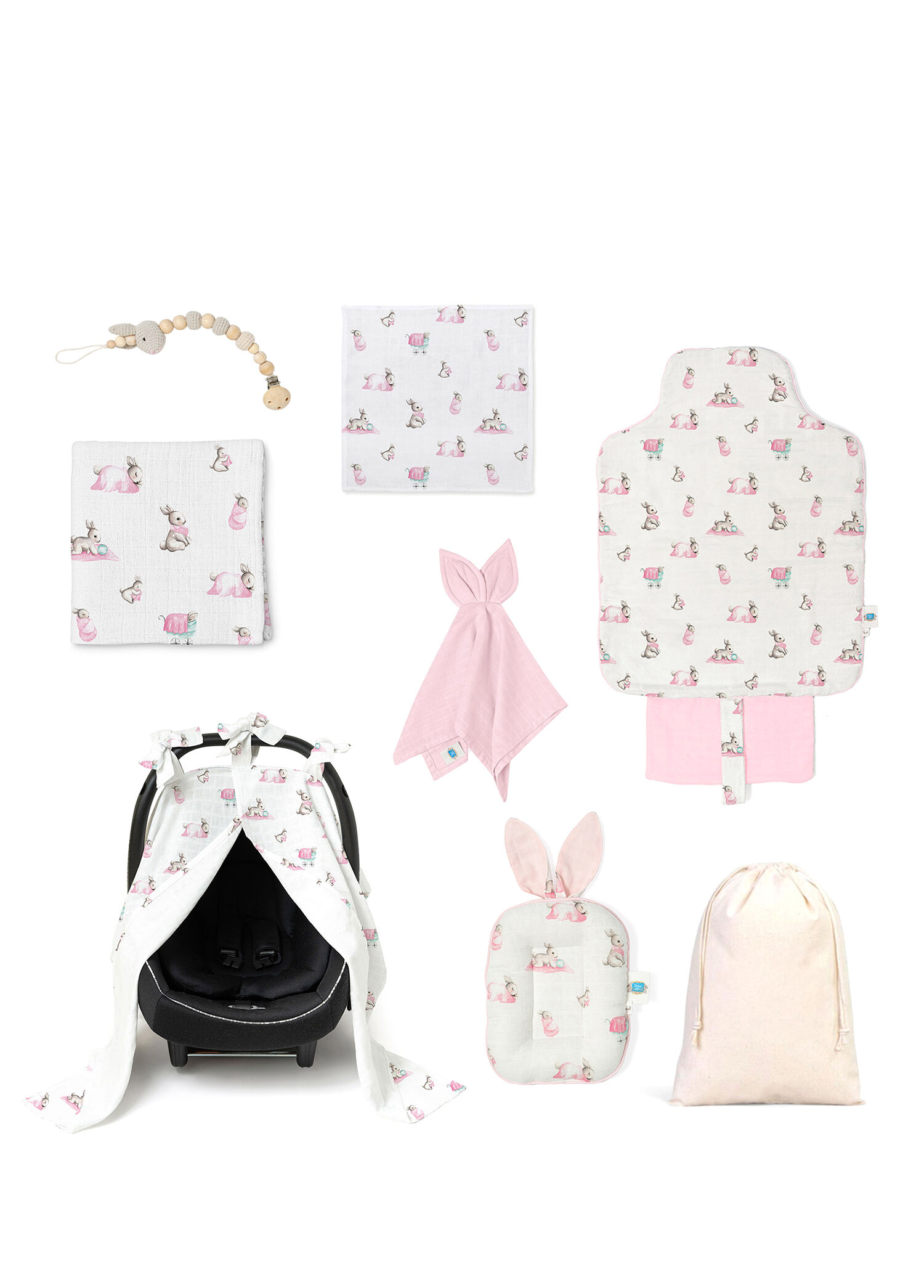 Bébé Lapin Rose Pembe Orta Boy 9 Parça Kız Bebek Hediyelik Seti