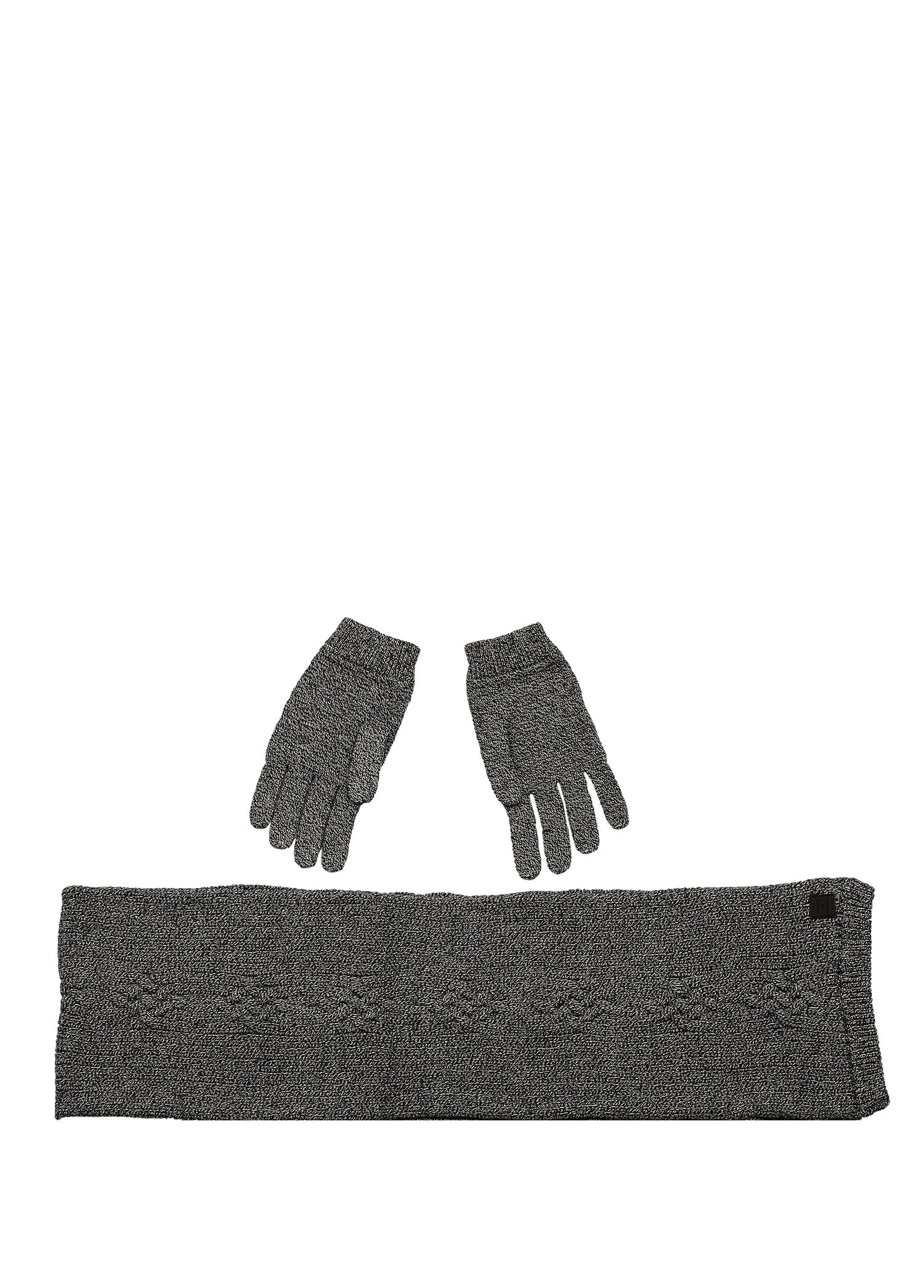 Gri Erkek Çocuk Atkı & Eldiven Set