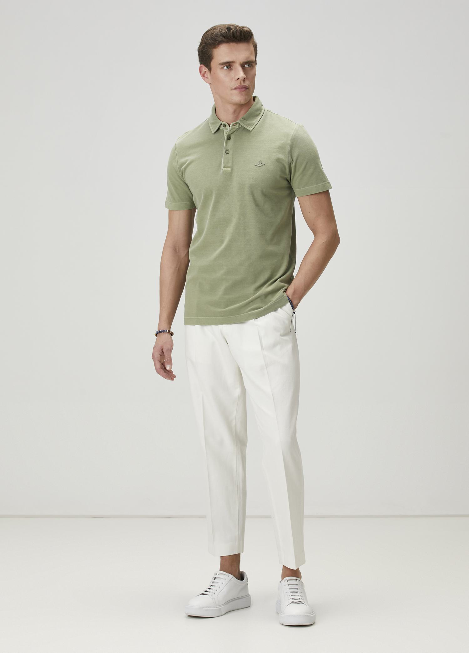 Comfort Fit Açık Haki Polo Yaka T-shirt_2