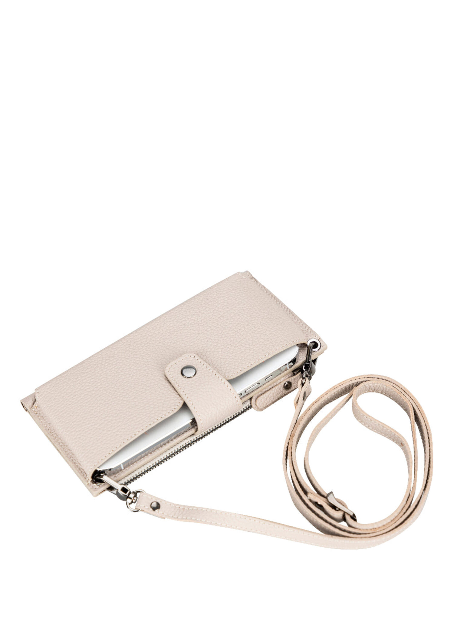 Lozan Strap Crossbody Pudra Deri Kadın Cüzdan