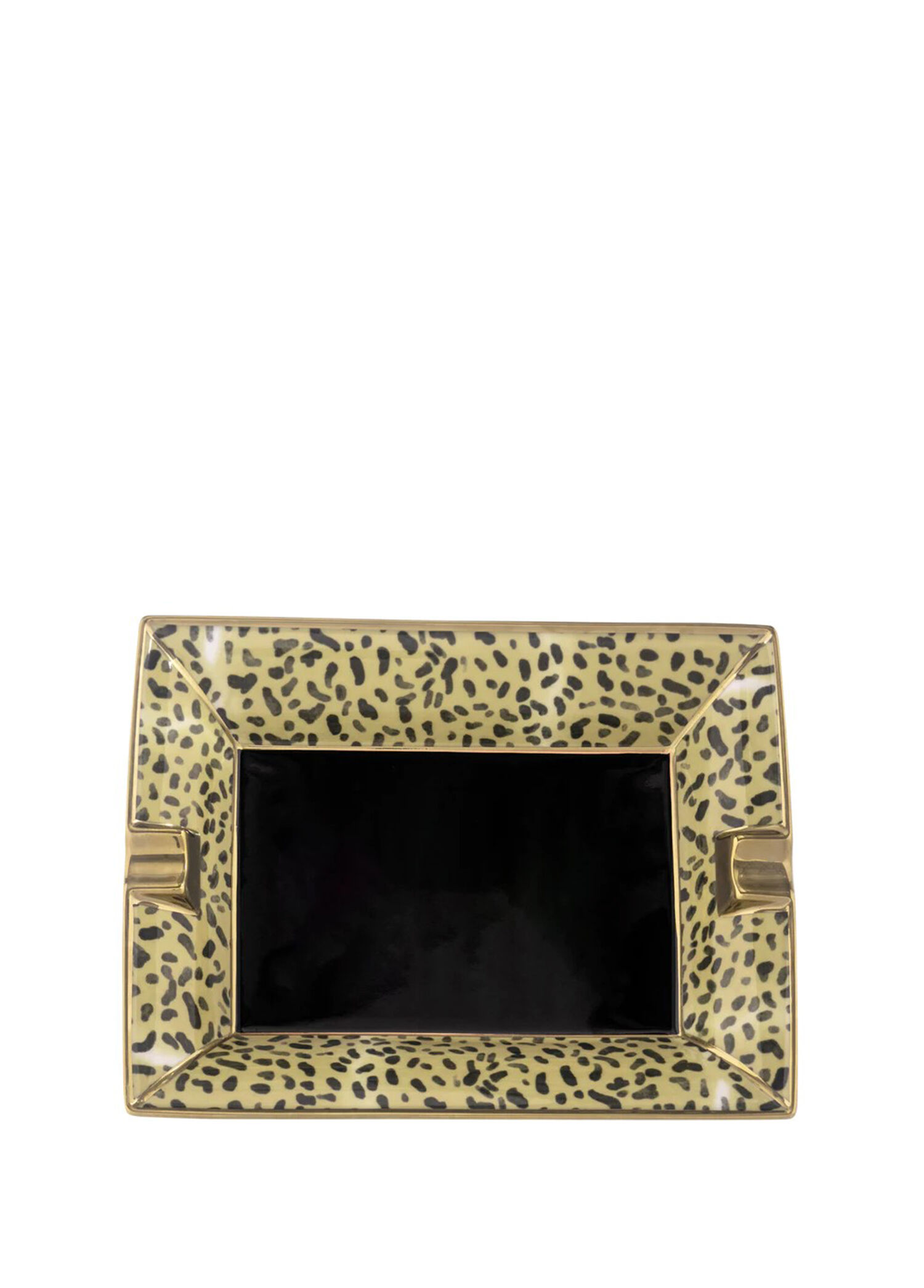 Leopard Siyah Porselen Kül Tablası
