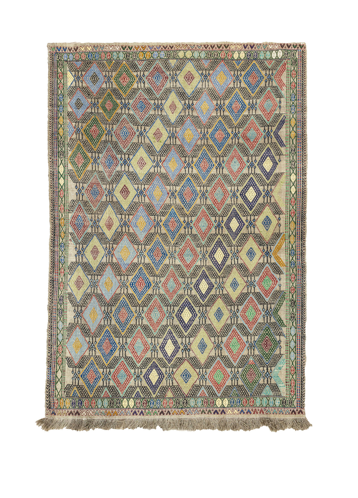 Akasya Geometrik Tasarımlı Yün Cicim Kilim 135x186 cm
