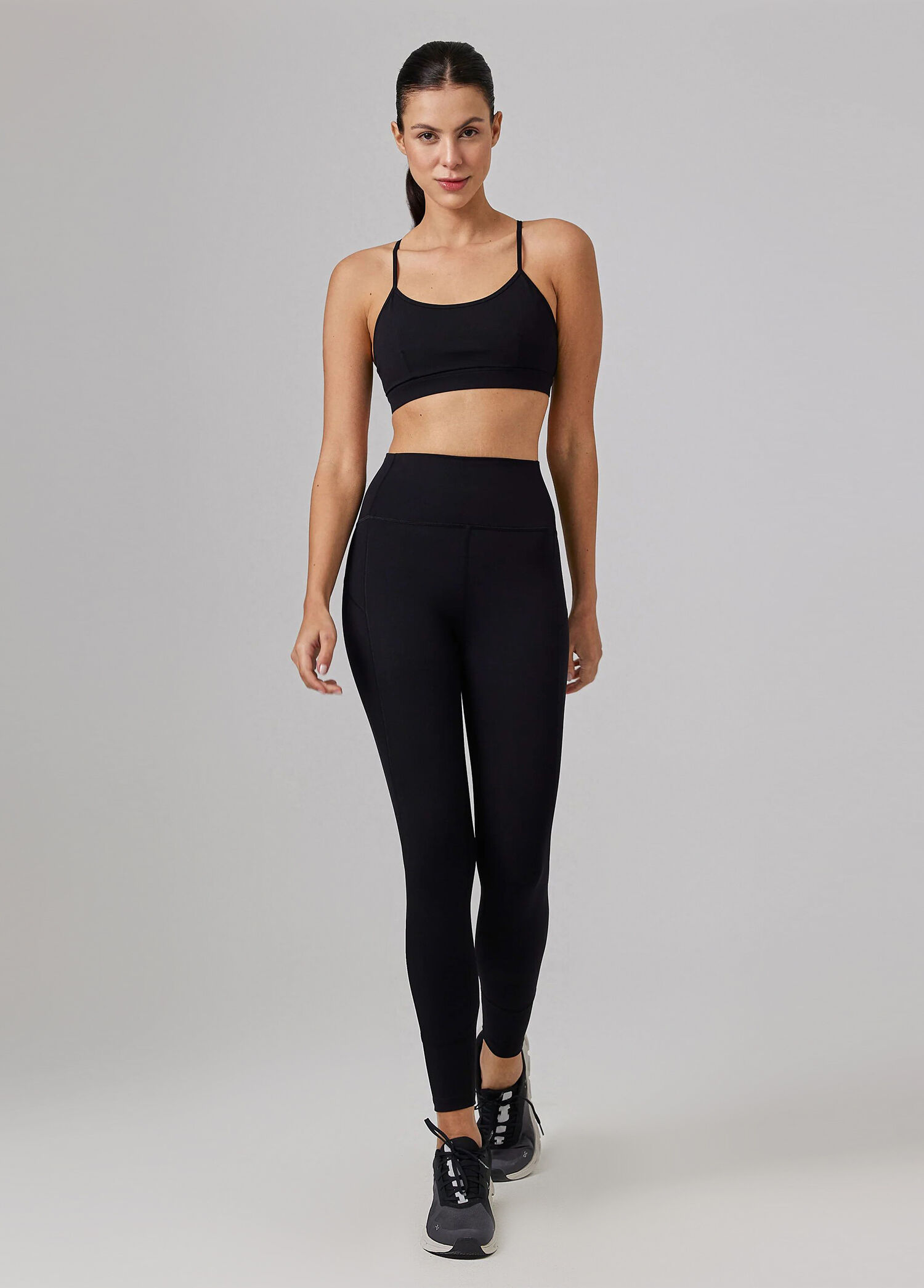 Amelie Glossy Legging Jet Black Kadın Spor Tayt