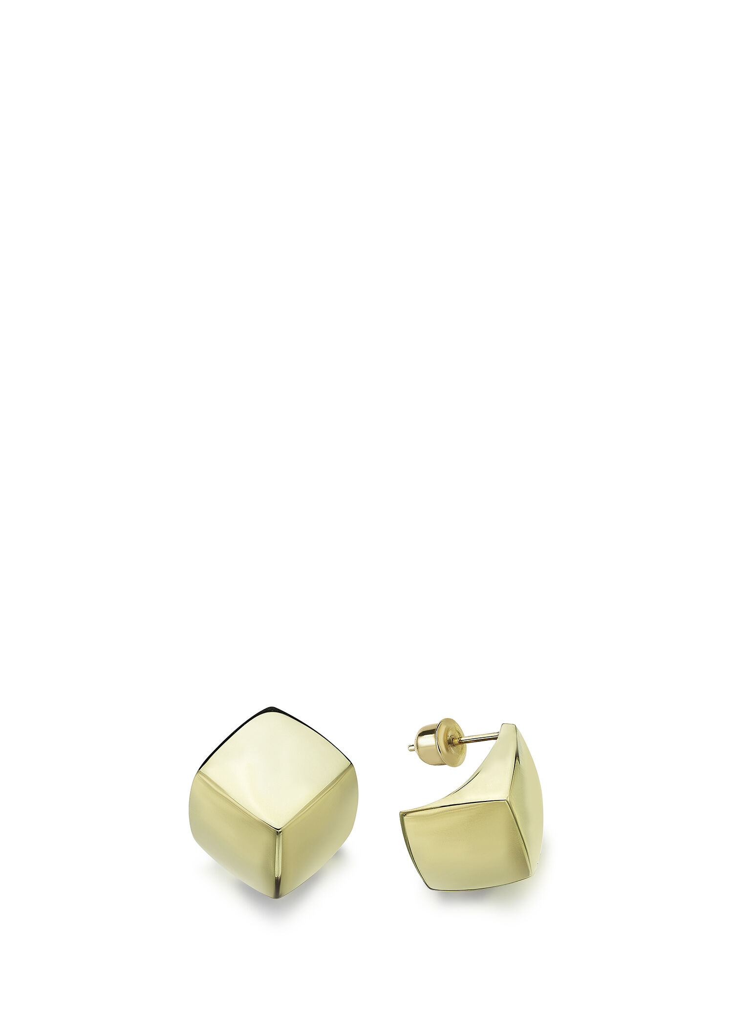 Cube Earrings 14 Ayar Sarı Altın Kadın Küpe