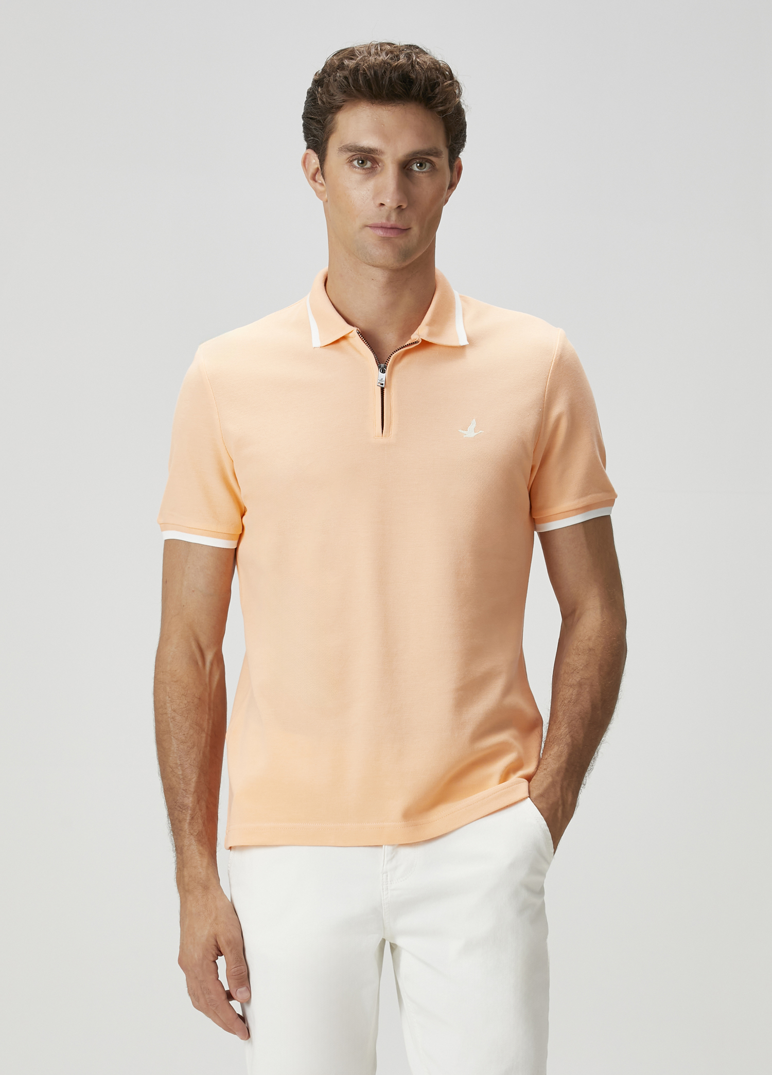 Şeftali Ekru Polo T-shirt