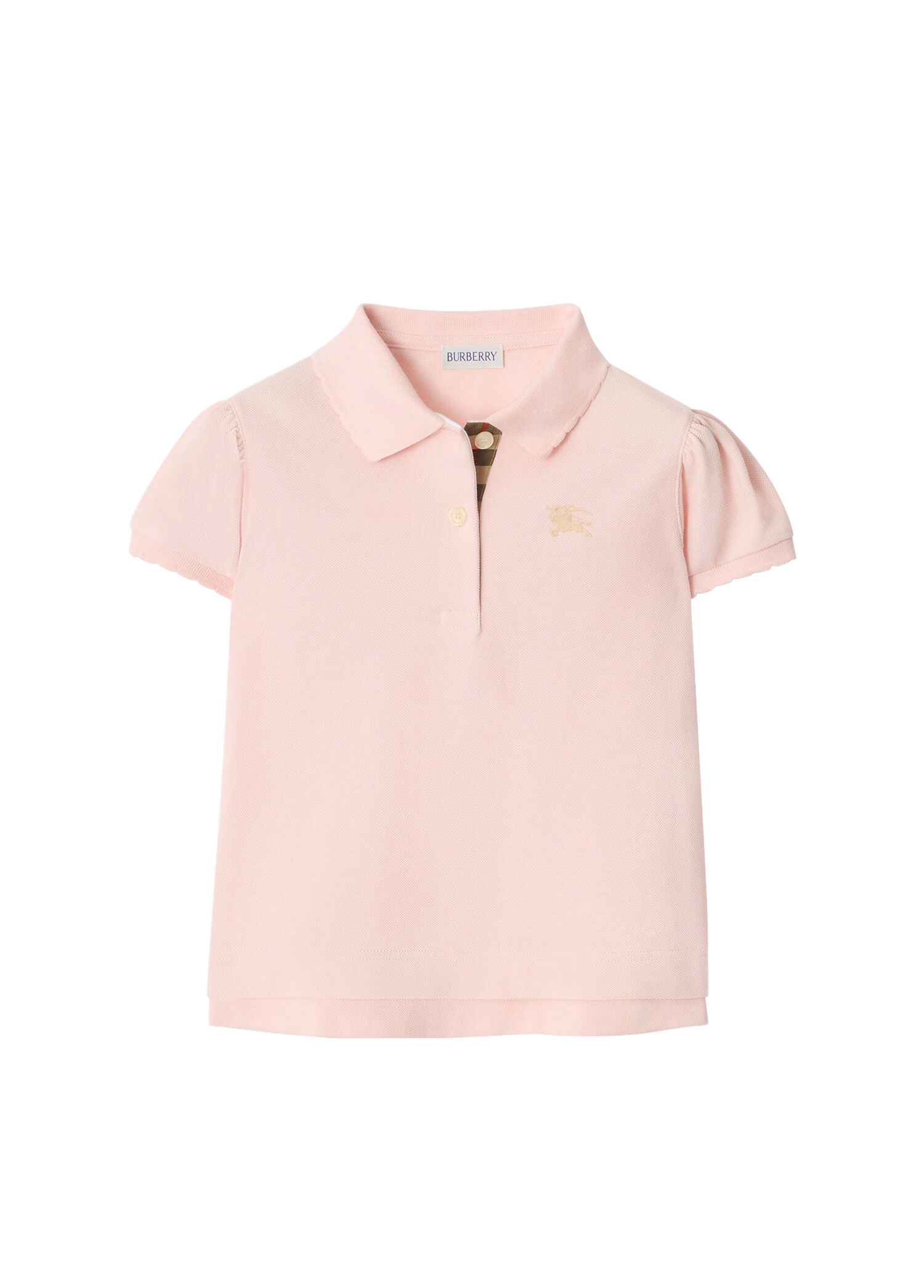 Cotton Pembe Polo Yaka Kısa Kollu Kız Çocuk T-Shirt